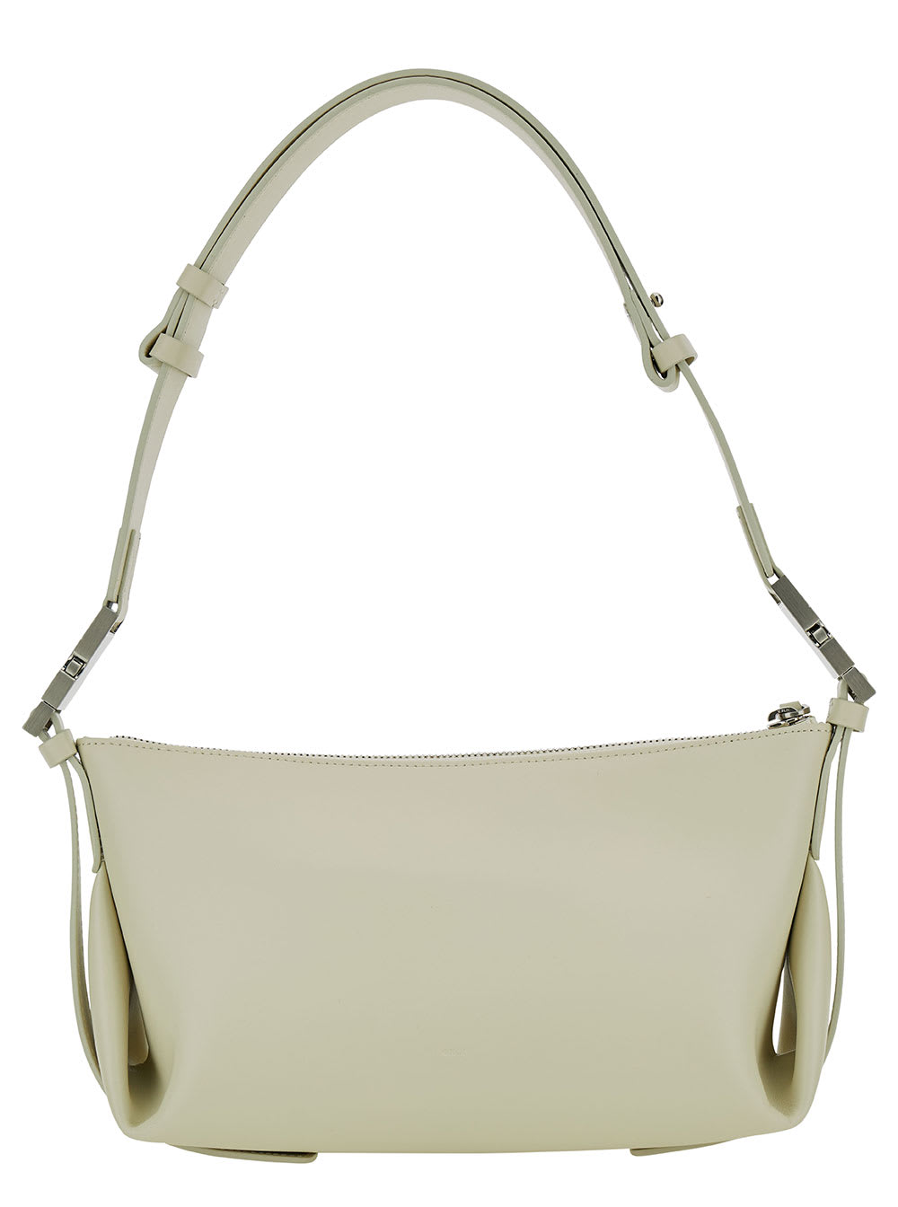 OSOI bean Twee White Shoulder Bag With Logo Plaque In Leather