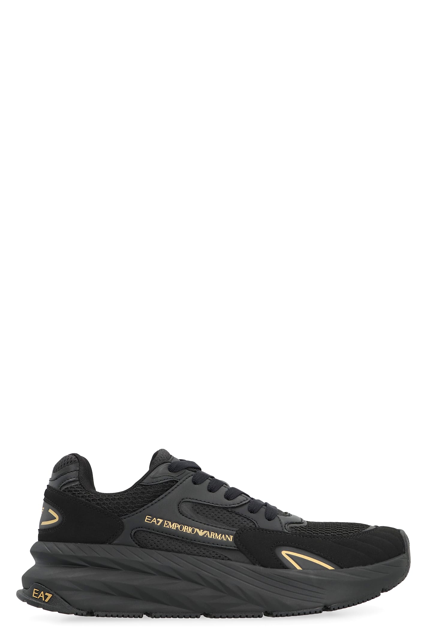 Ea7 Emporio Armani Mesh Sneakers In Black