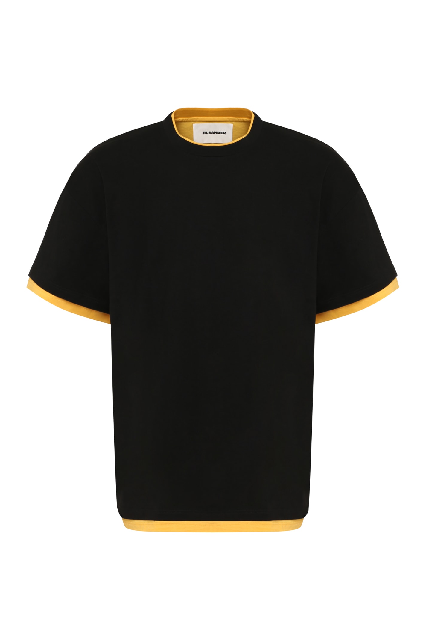 Shop Jil Sander Cotton Crew-neck T-shirt In Black