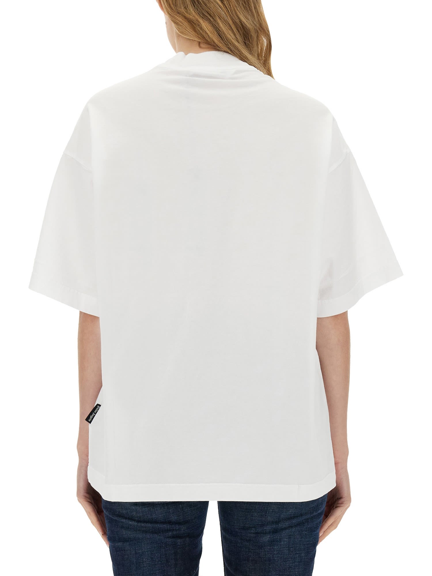 Palm Angels Ski Club Graphic Print Crew Neck T-shirt In White