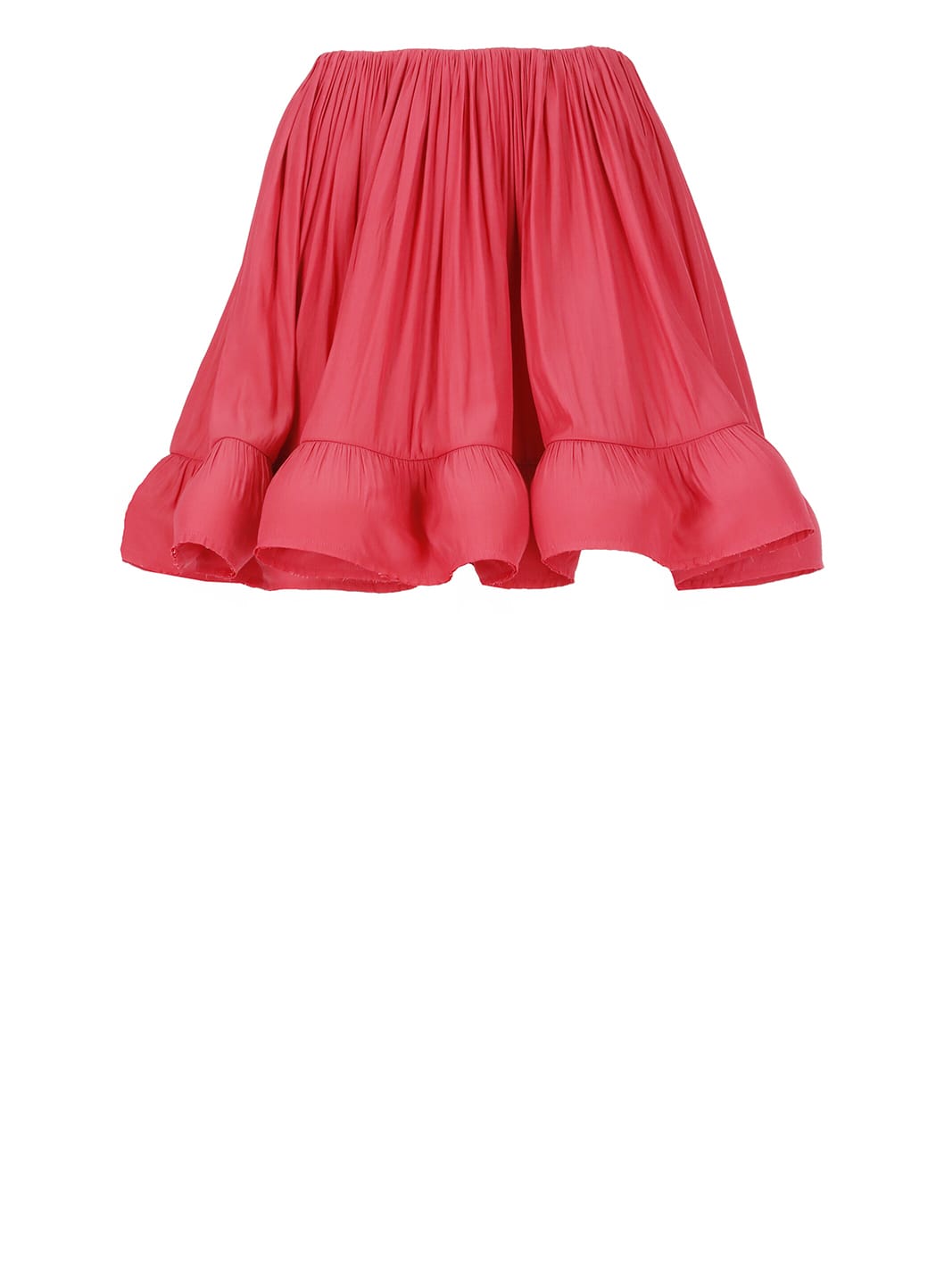 Watermelon Charmeuse Skirt With Ruffles