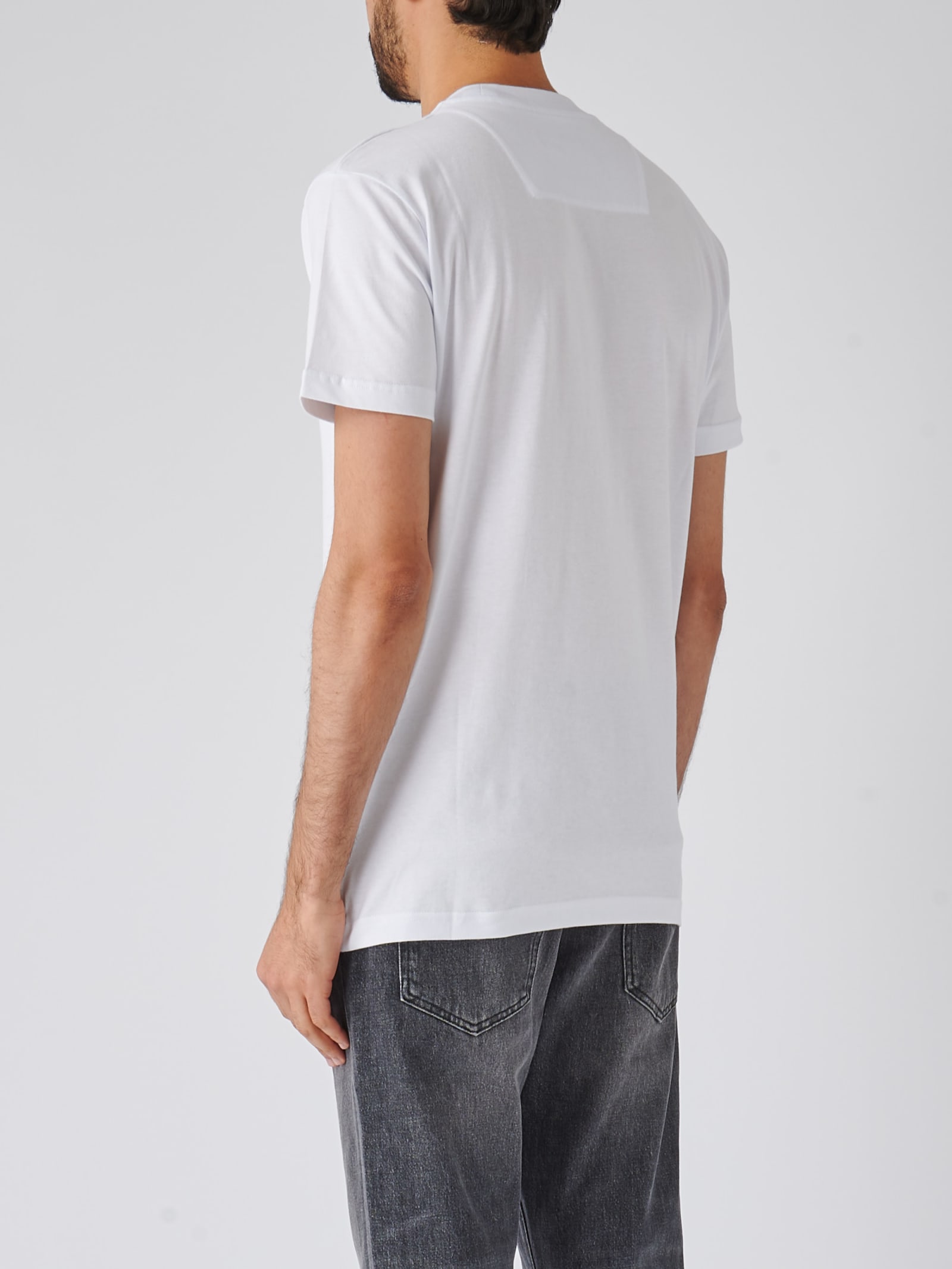 Shop Philipp Plein T-shirt Round Neck Ss Smile T-shirt In Bianco