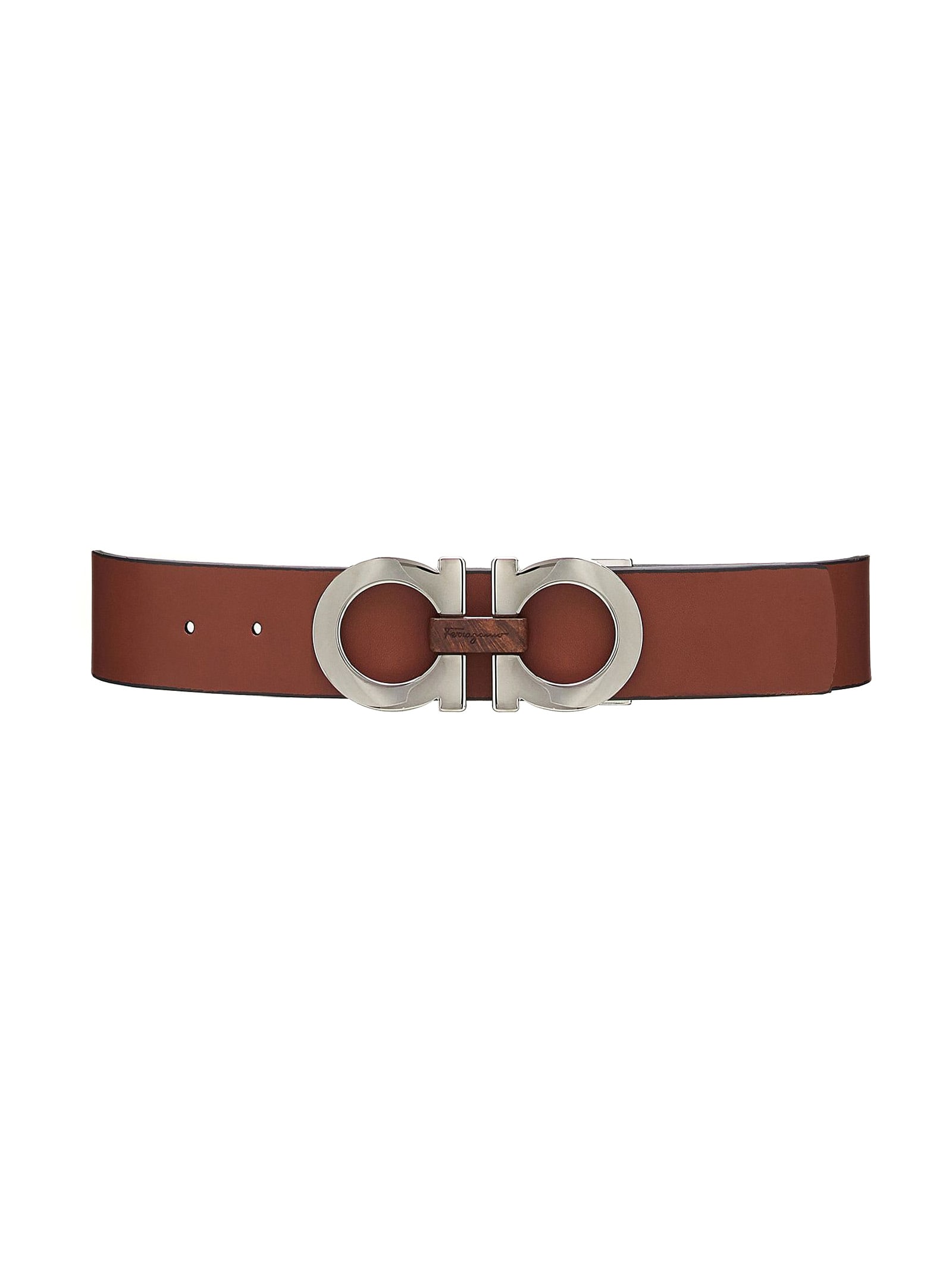 Salvatore Ferragamo Brown Leather Reversible Belt