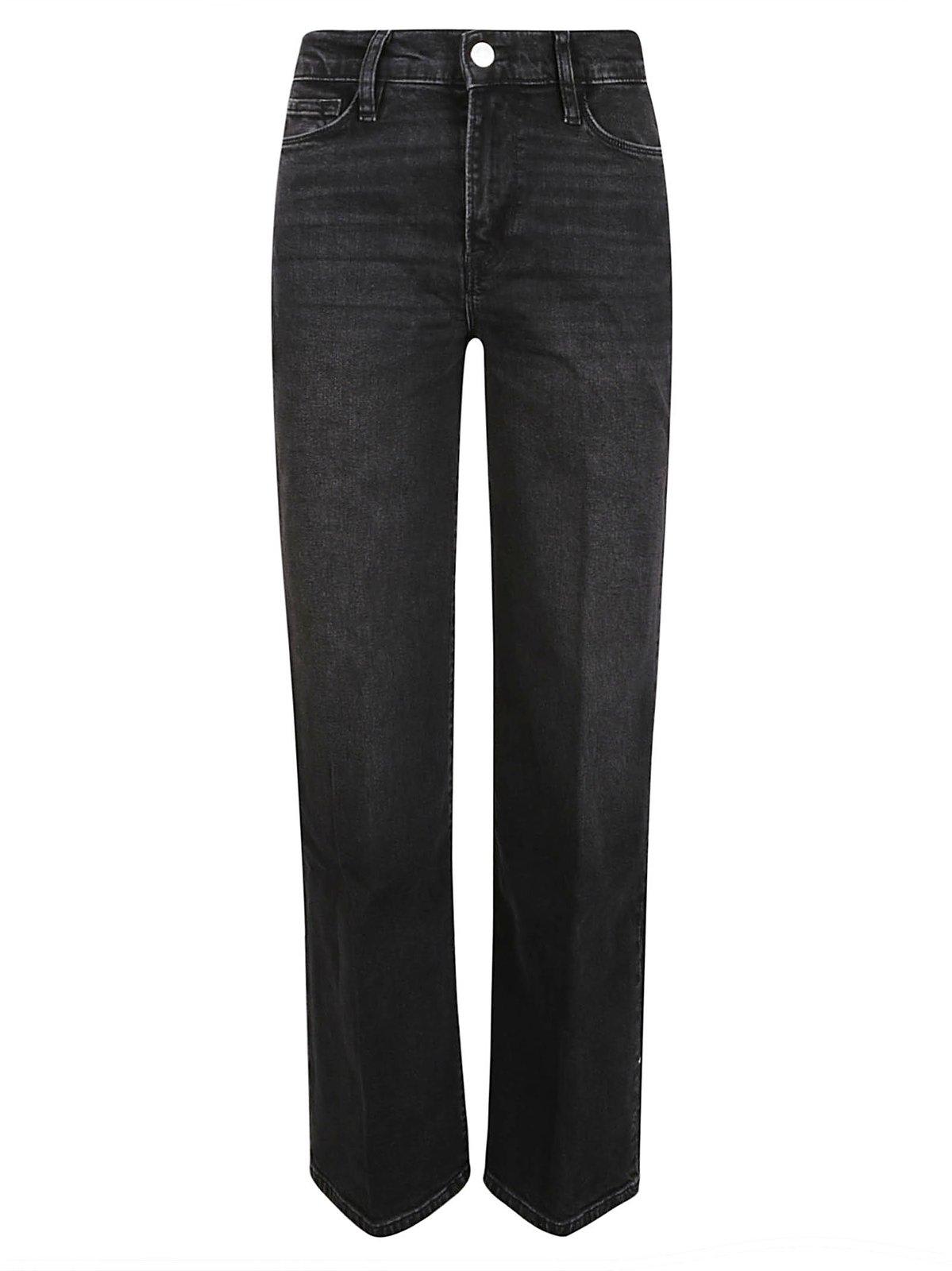 Shop Frame Logo Patch Straight Leg Jeans In Htch Hutchinson