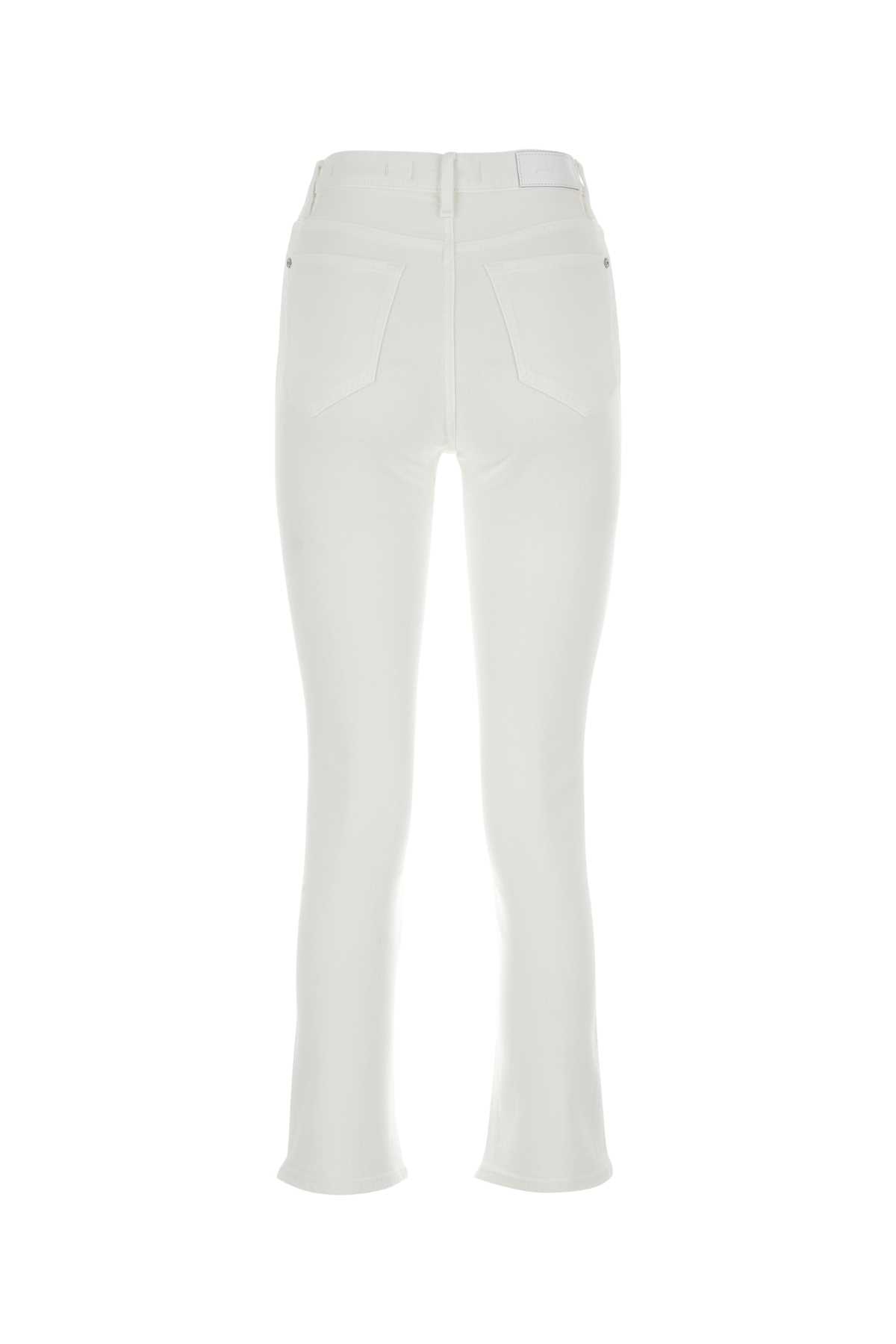 Shop 7 For All Mankind White Stretch Cotton Blend Luxe Vintage Jeans In Bianco