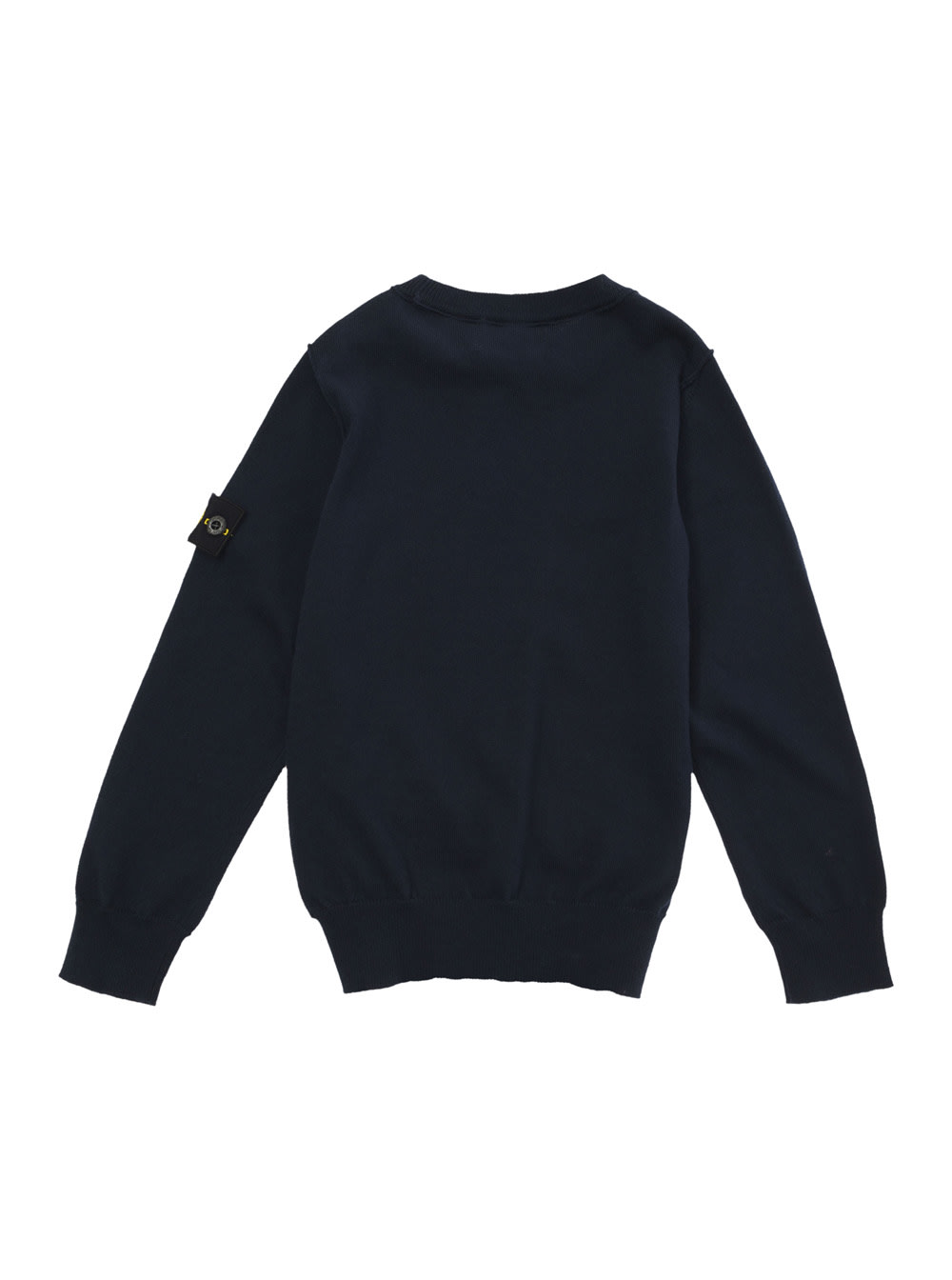 Shop Stone Island Blue Crewneck Sweatshirt With Logo Patch In Cotton Boy