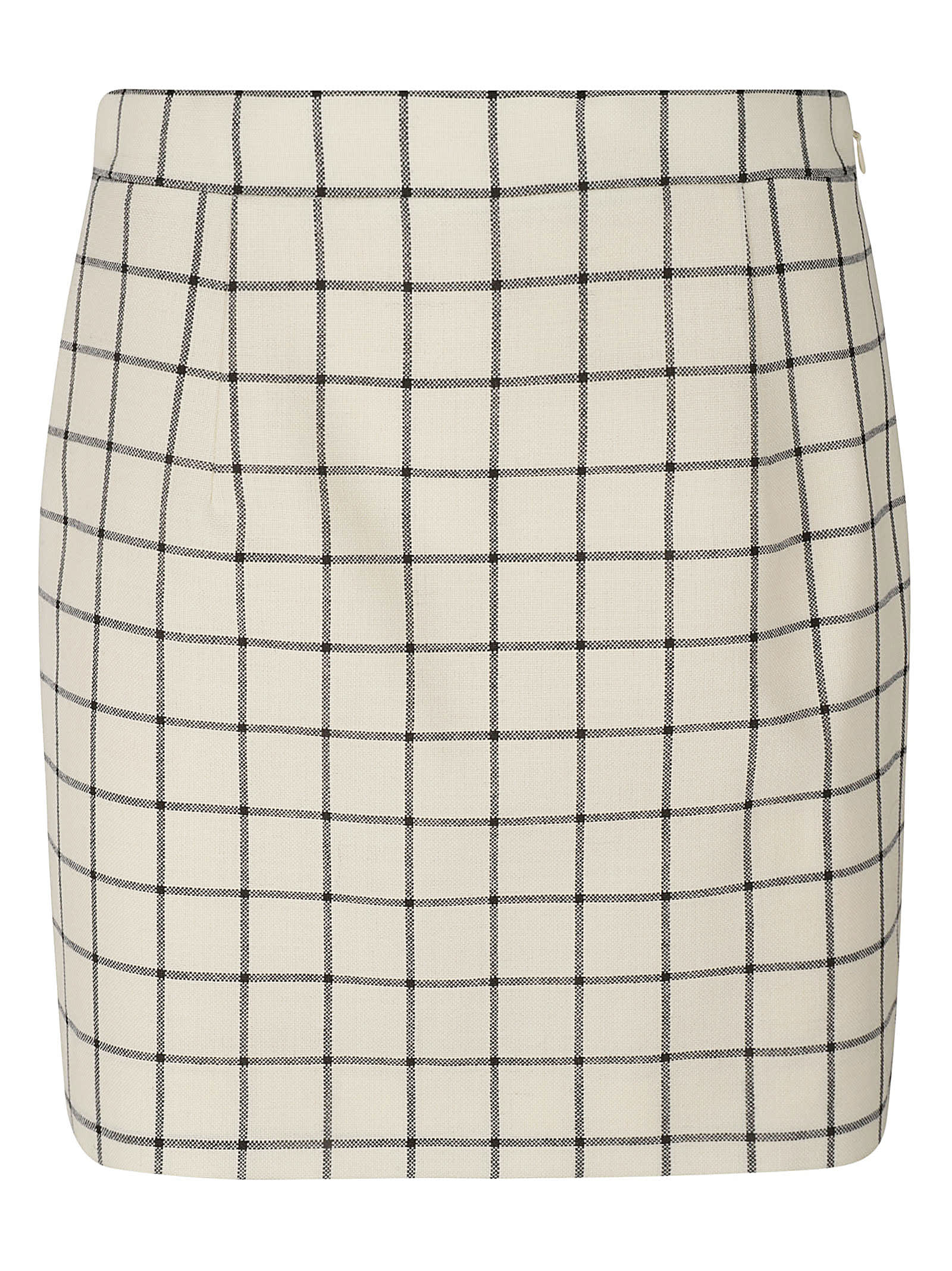 Shop Marni Check Skirt In Stone White