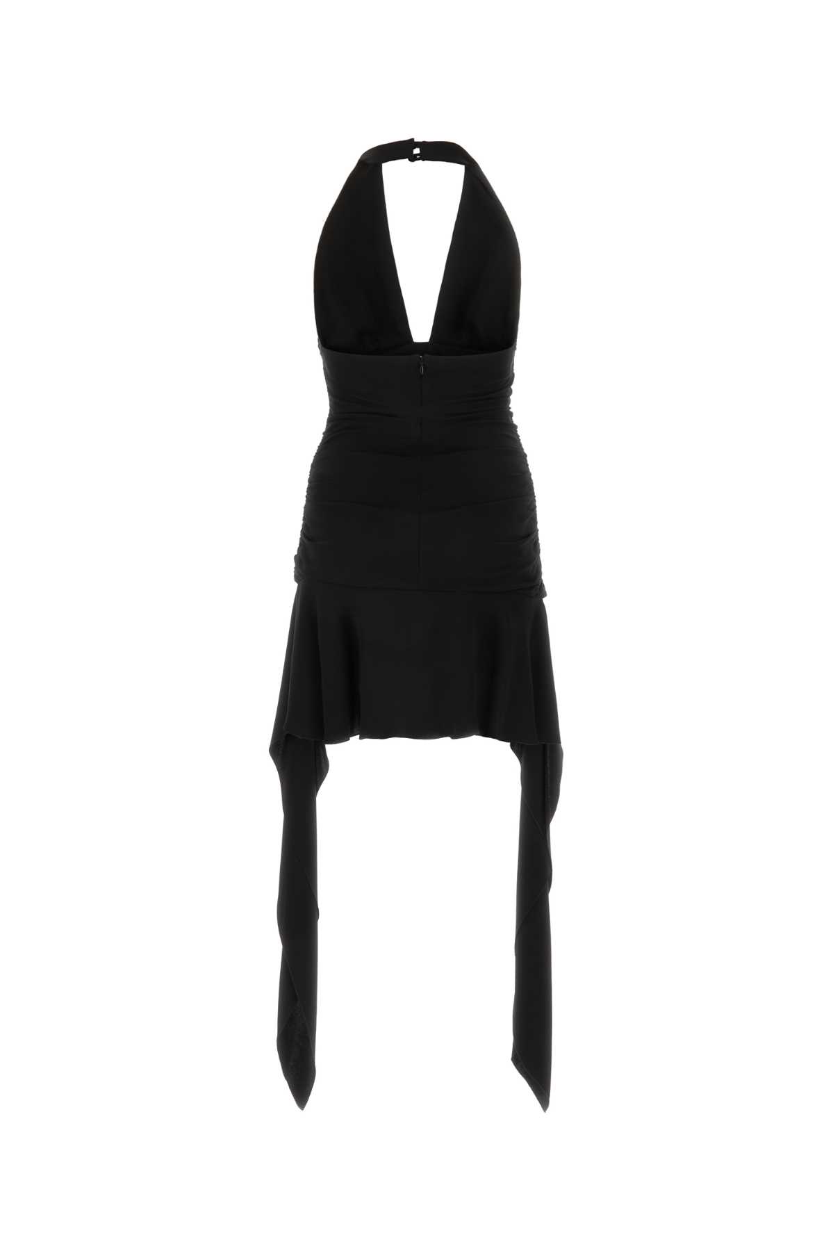Shop Blumarine Black Stretch Crepe Dress In Nero