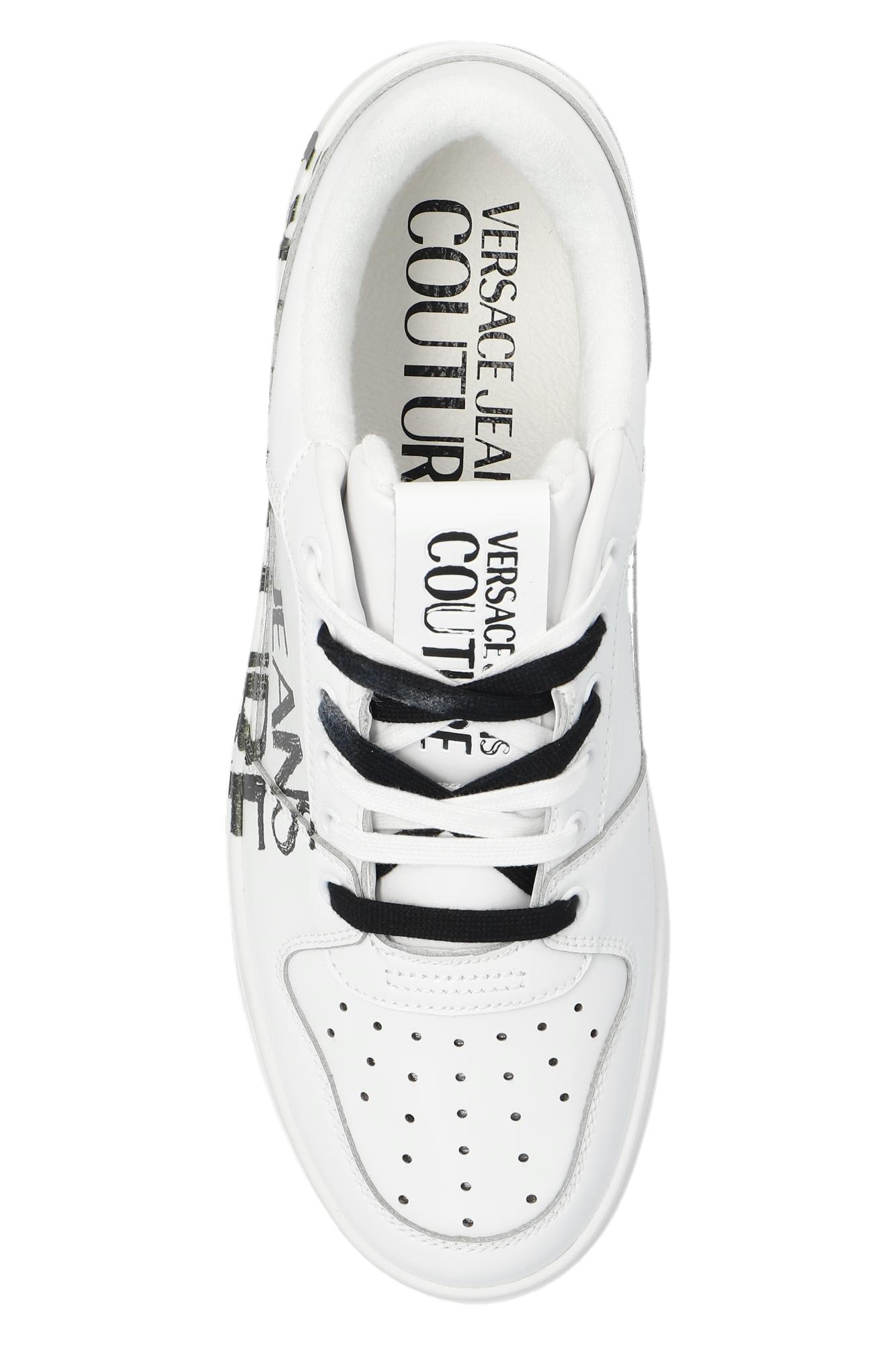 Shop Versace Jeans Couture Sneakers With Logo In White