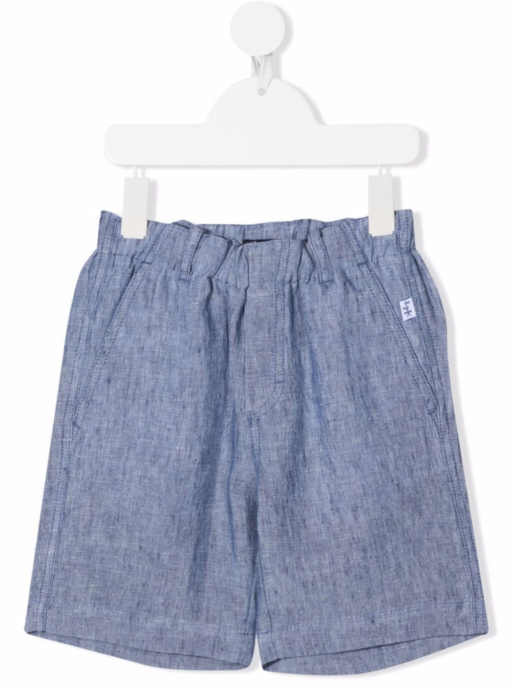 Il Gufo Kids Boys Light Blue Linen Bermuda Shorts