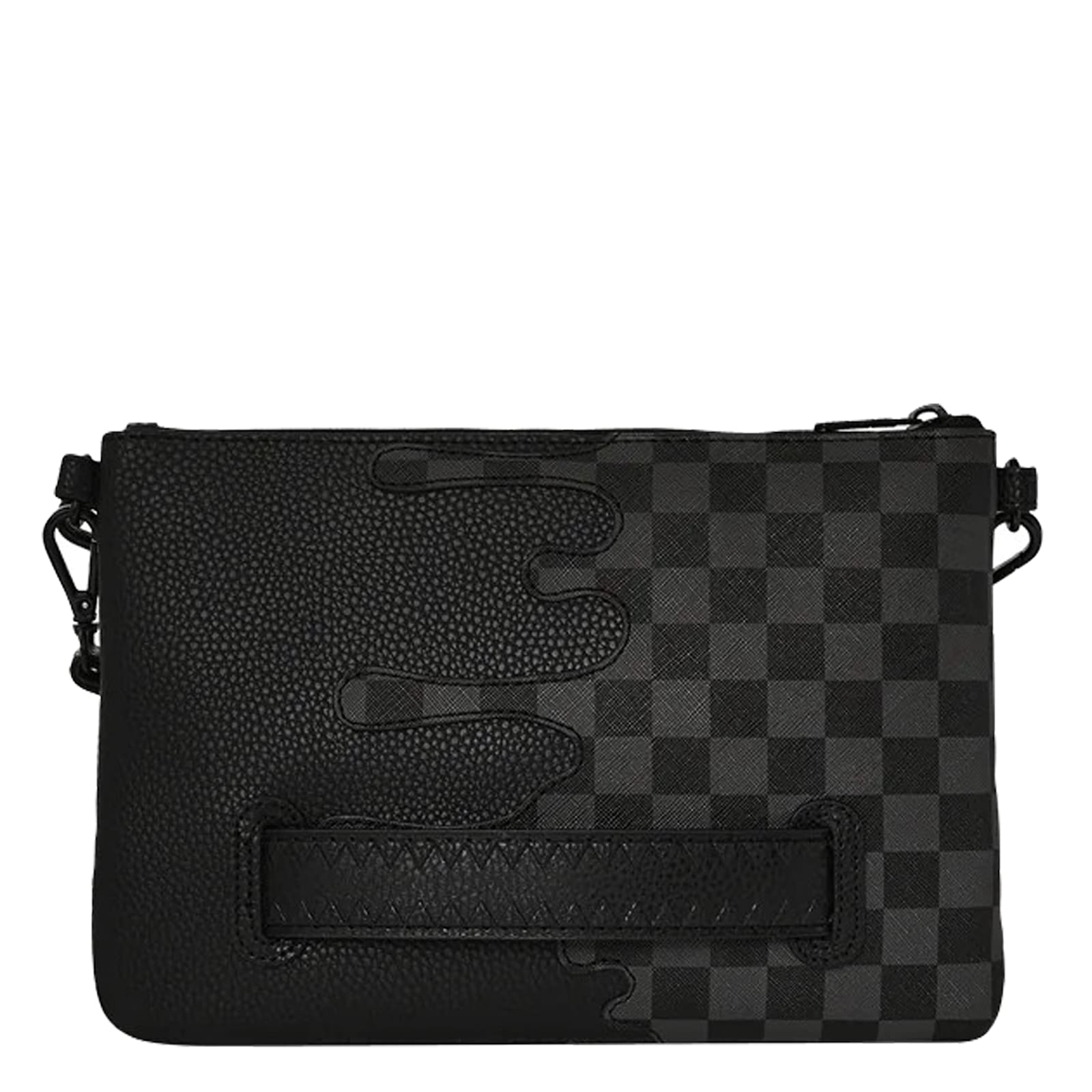 Sprayground Unfinished Shark Pochette In Black