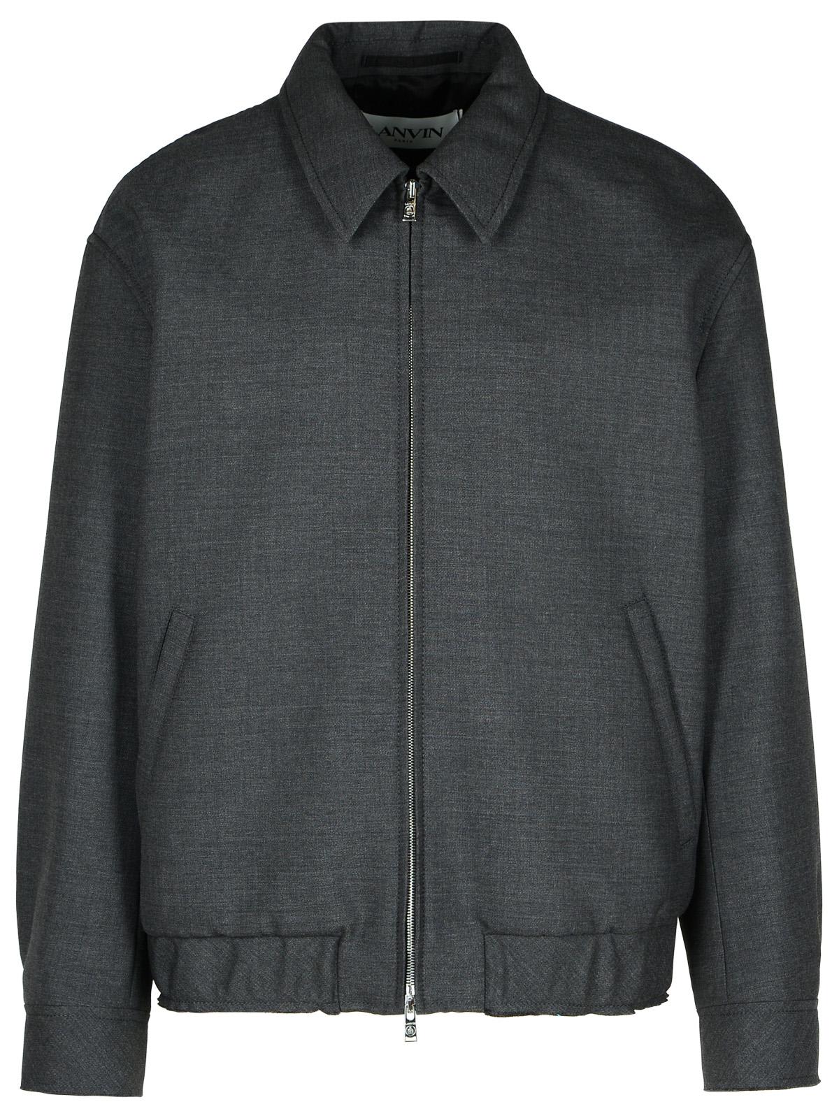 Shop Lanvin Grey Wool Jacket