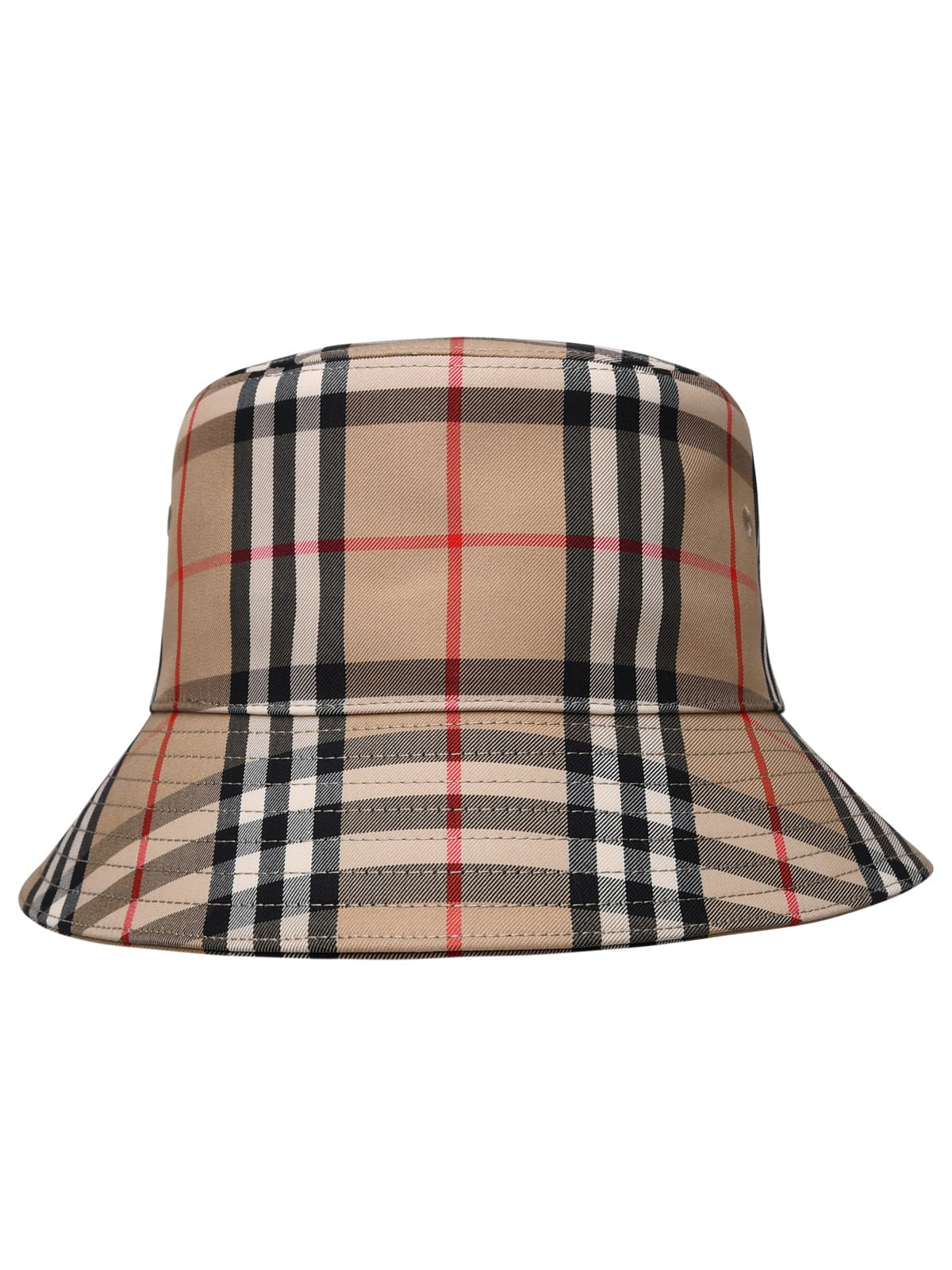 Reversible Icon Stripe Cotton Bucket Hat in Archive Beige/black