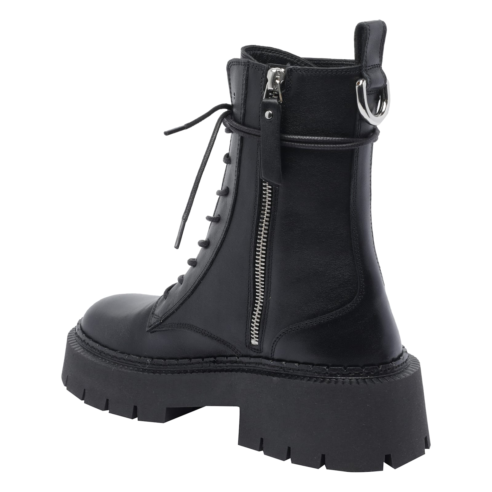 Vic Matie Etna 101 Combat Boots In Black Leather In Black