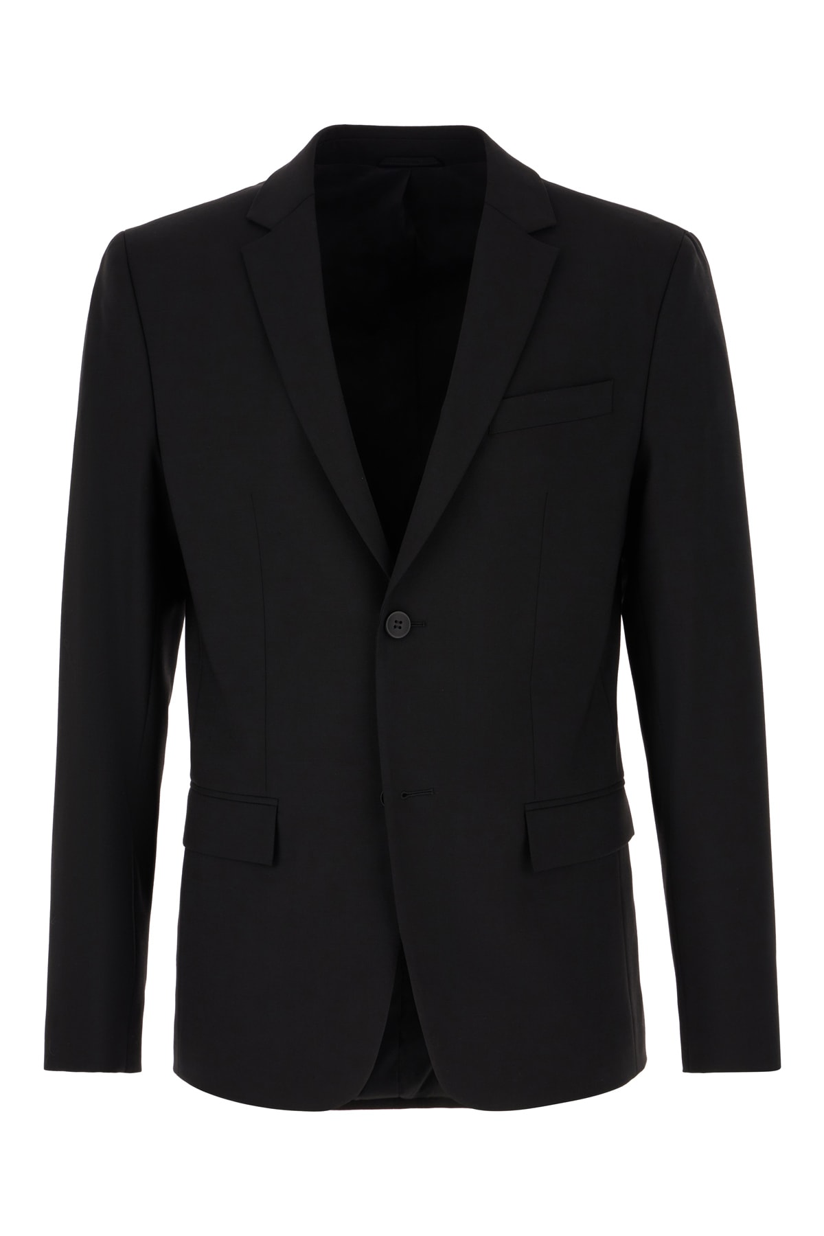 Calvin Klein Black Stretch Wool Blend Blazer In Beh