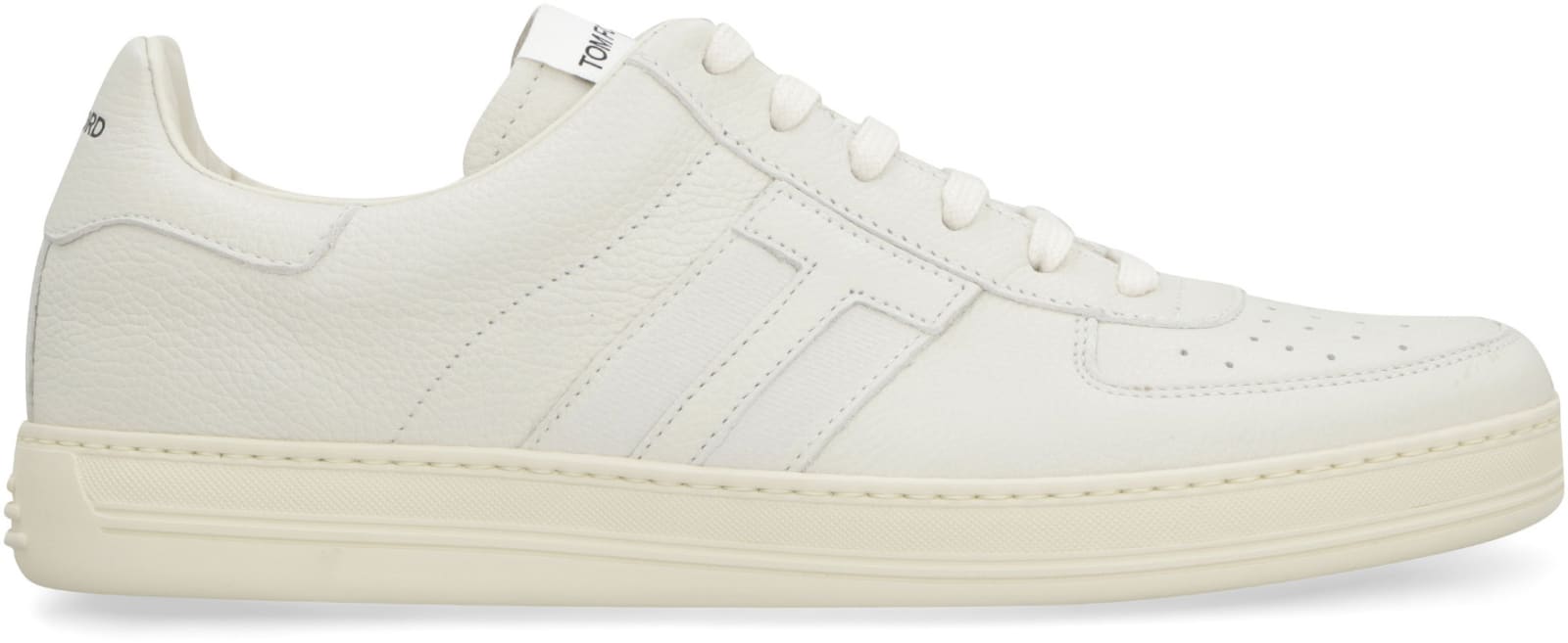 Shop Tom Ford Radcliffe Leather Low-top Sneakers In White