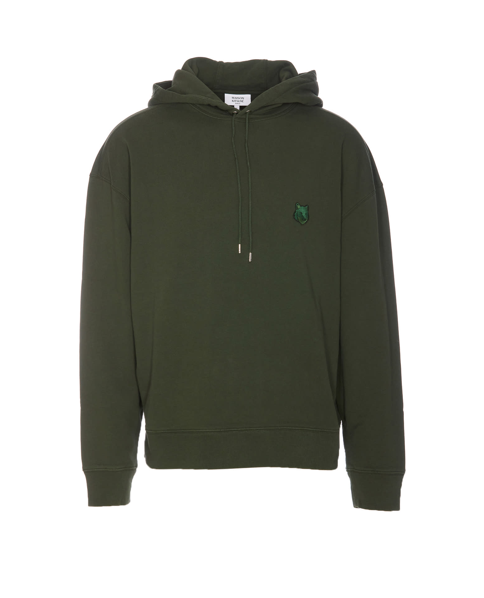 Shop Maison Kitsuné Bold Fox Head Patch Oversize Hoodie In Green