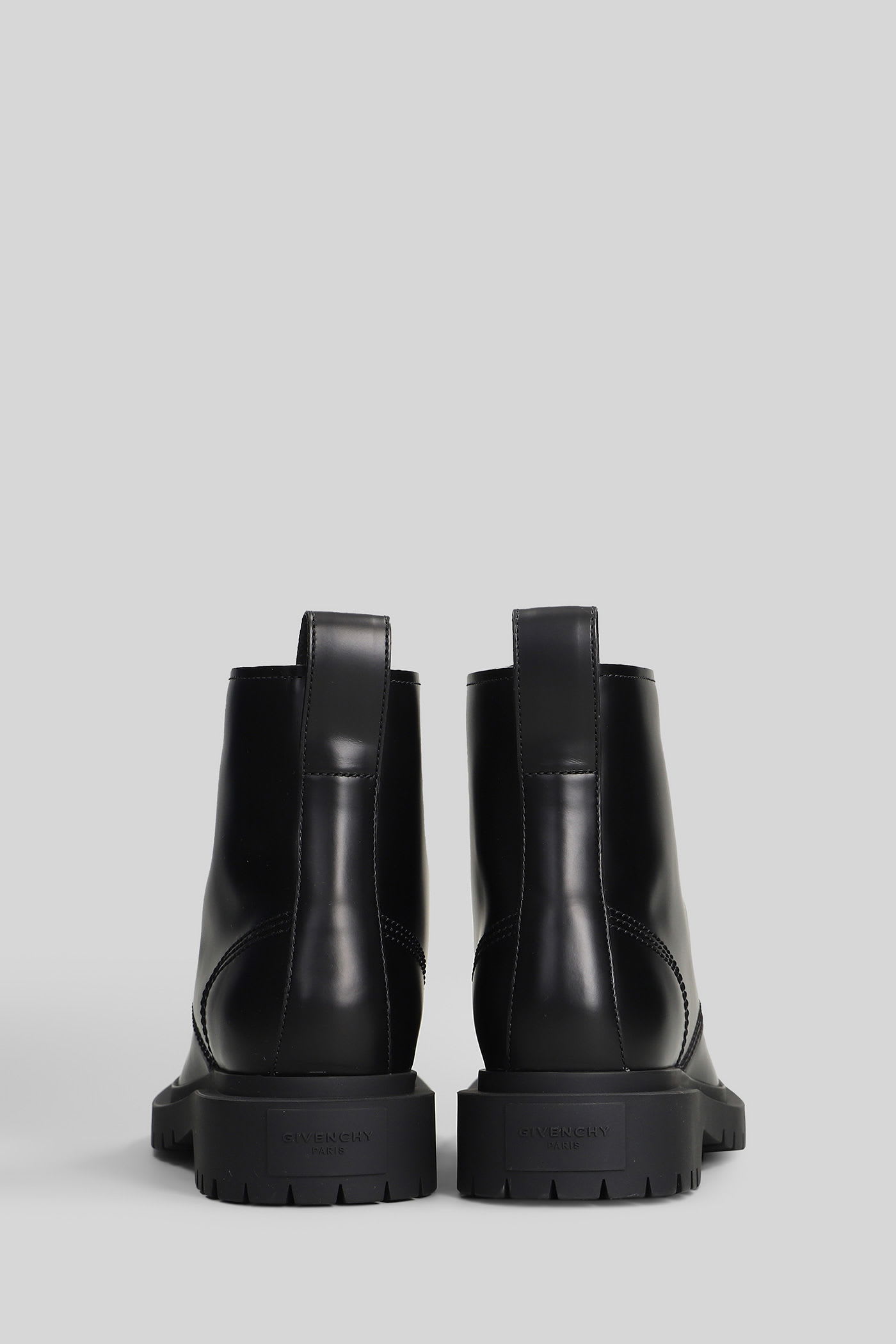 Givenchy Lace Up Boot Combat Boots In Black Leather In Black