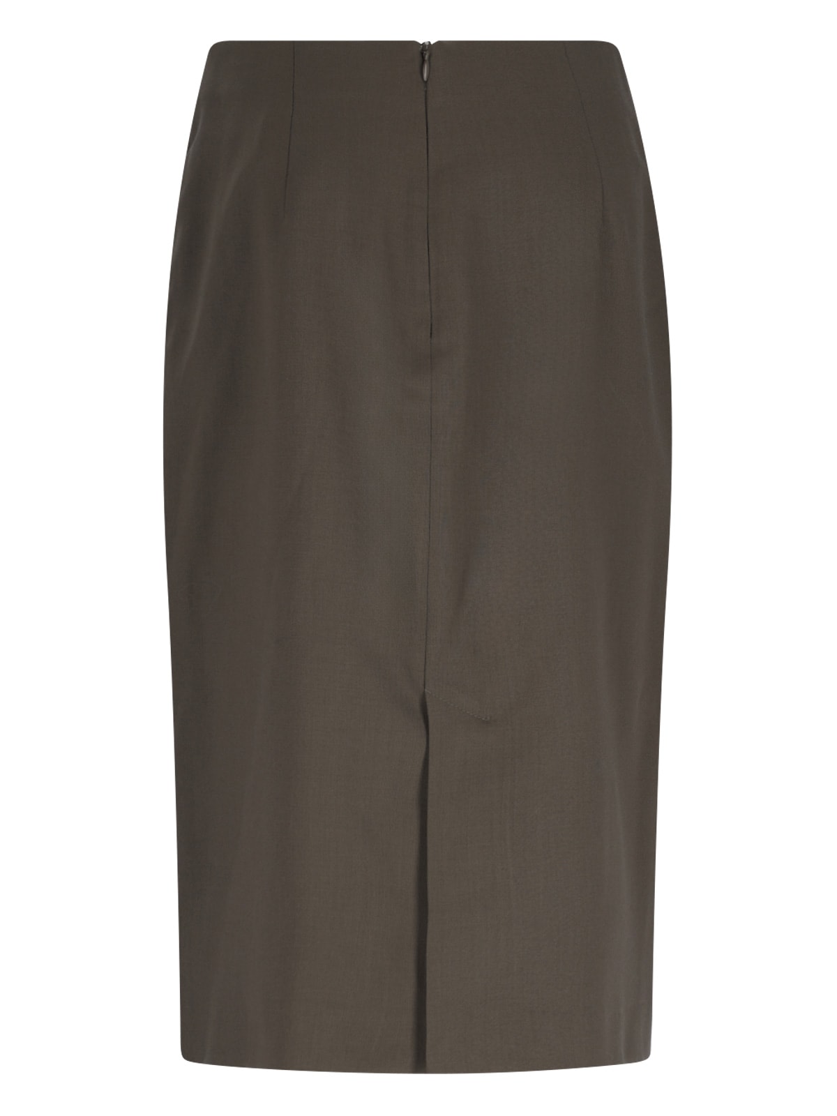 Shop Rohe Sheath Midi Skirt In Brown