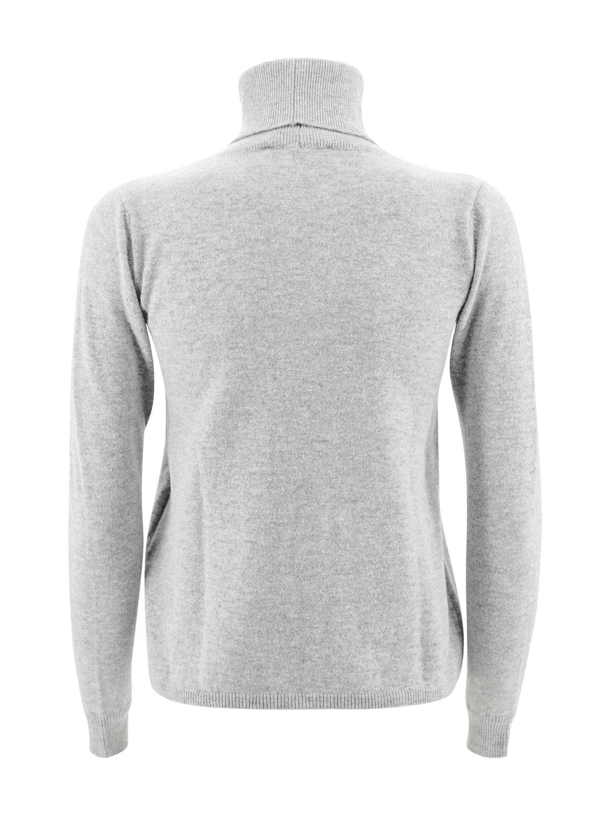 Shop Max Mara Turtleneck Long-sleeved Jumper In Grey