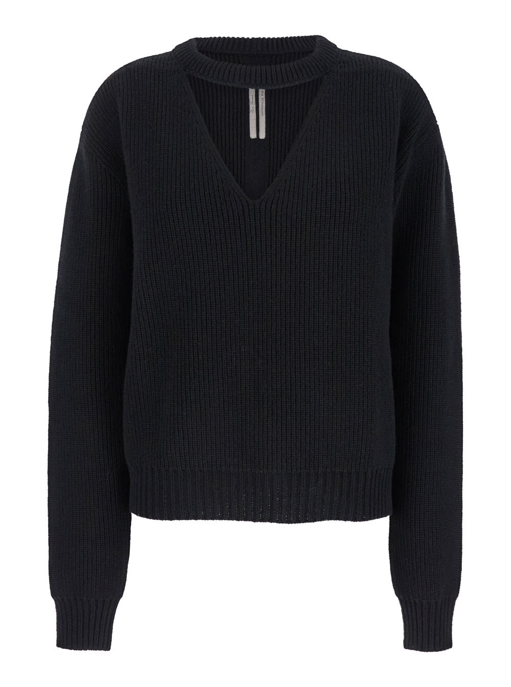 Shop Rick Owens Eclipse Black Crewneck Sweater In Wool Woman