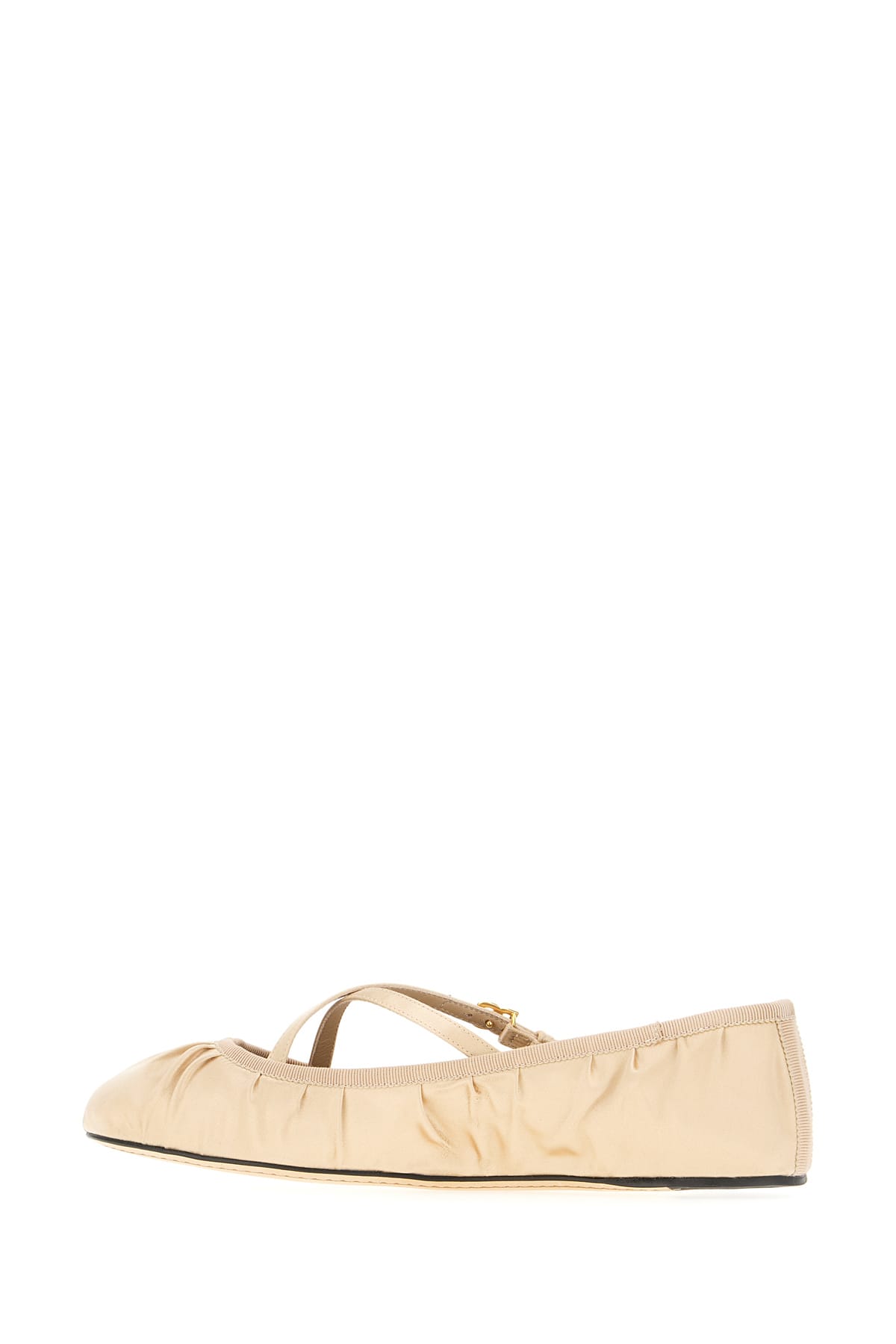 Dolce & Gabbana Nappa Mordore Ballet Flats In Crema