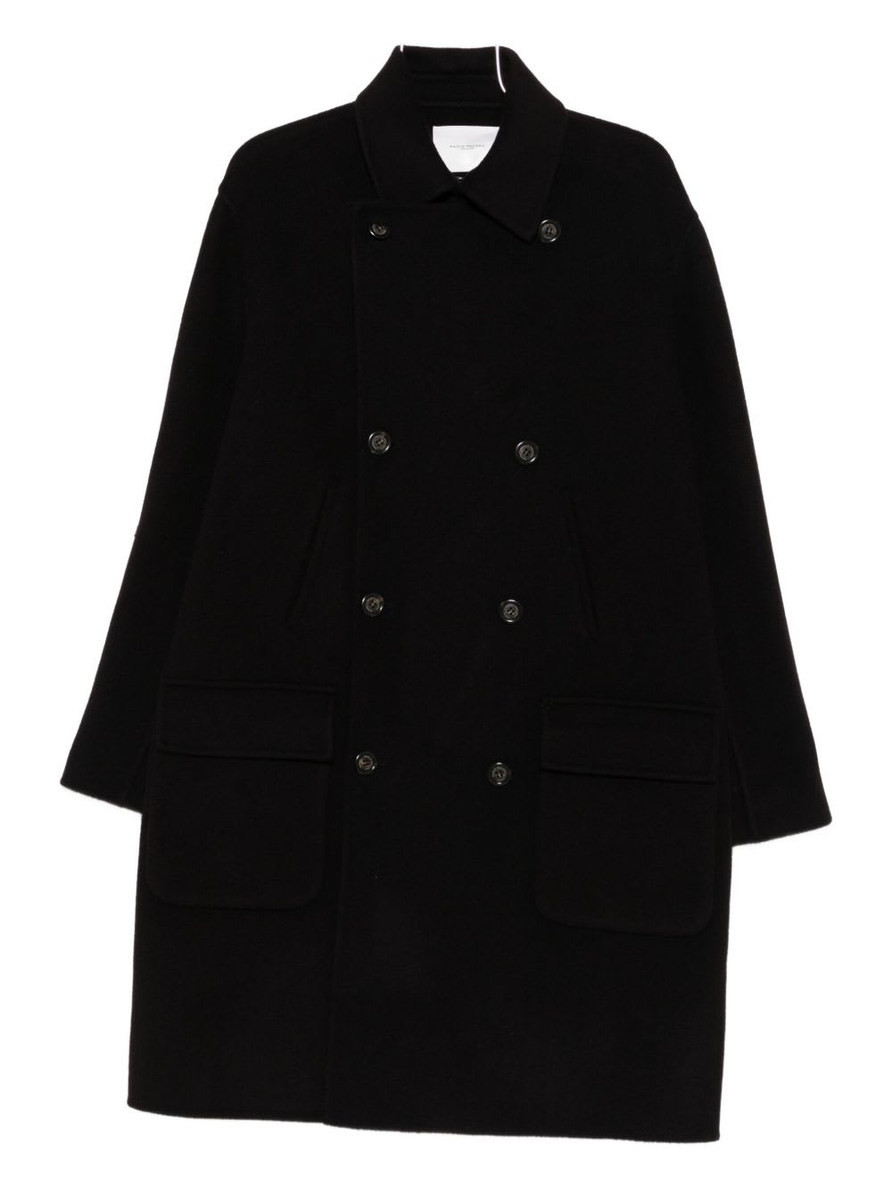Paolo Pecora Double-breasted Coat In Black