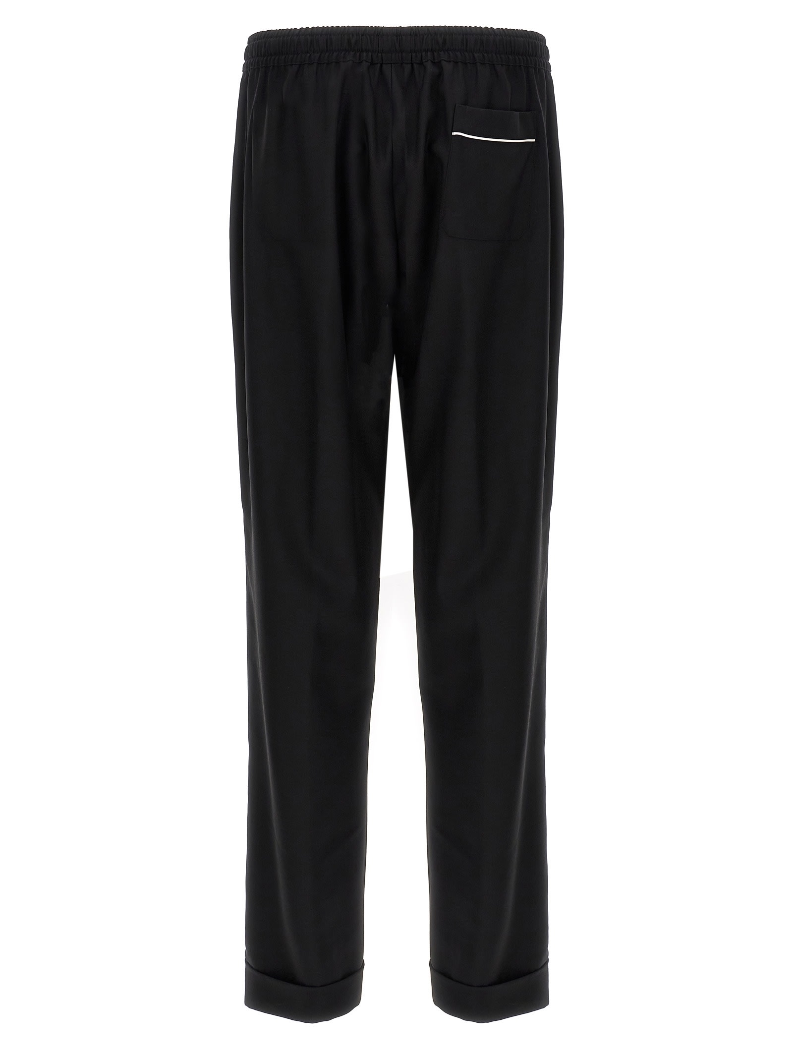 Shop Dolce & Gabbana Contrast Piping Pants In Black