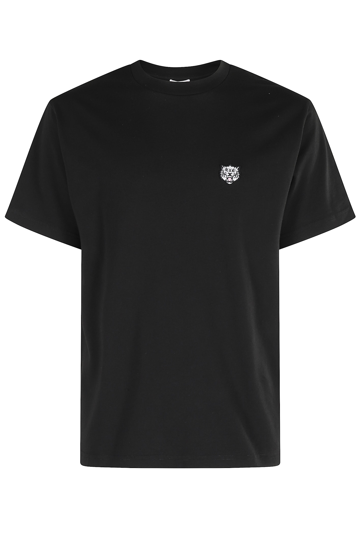 Kenzo Black T-shirt With White Tiger Patch. In Black