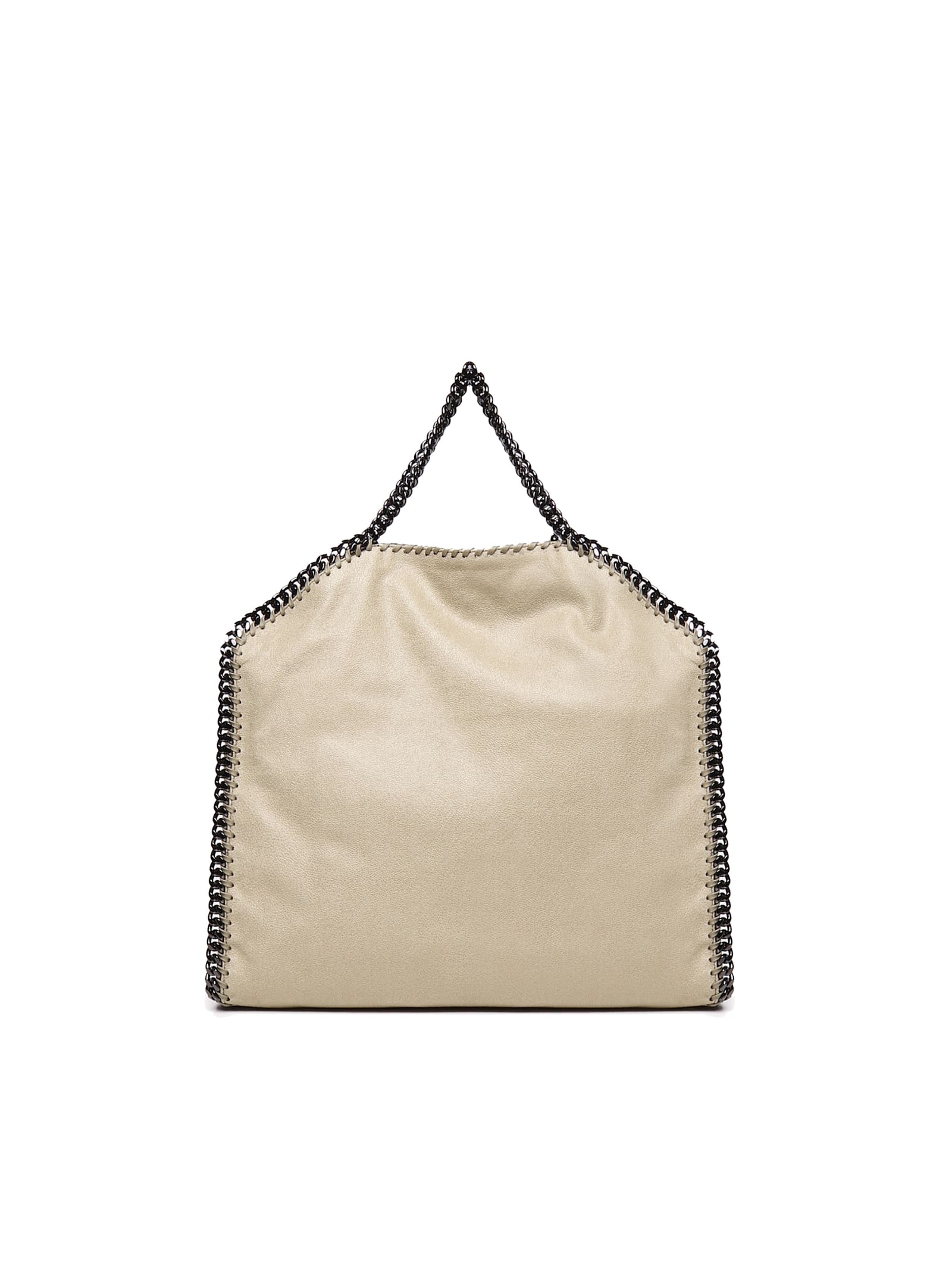 Shop Stella Mccartney Falabella Three Chain Bag In Eco-shaggy Deer In Light Khaki