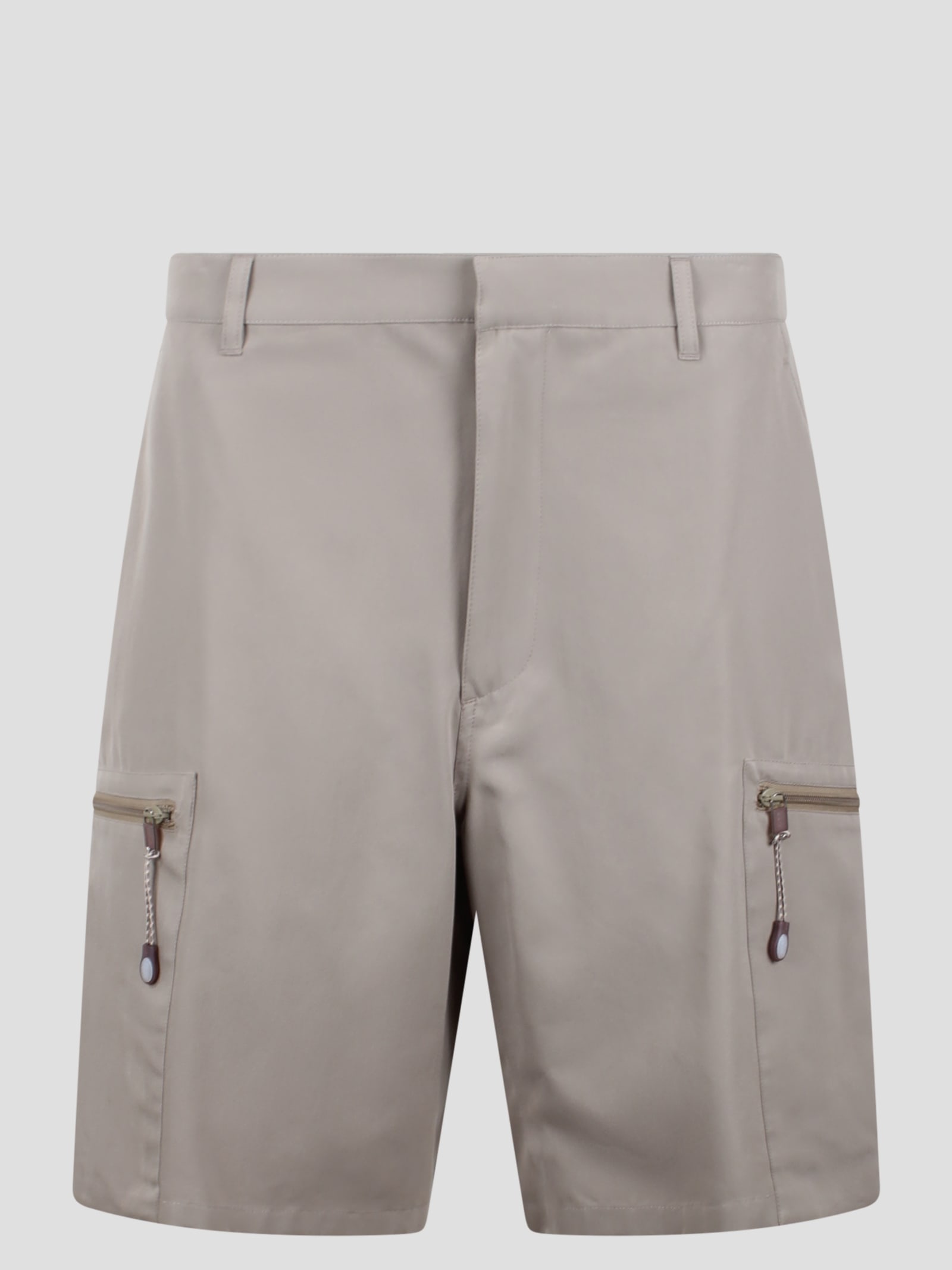 Shop Dior Zip Pockets Shorts In Nude & Neutrals