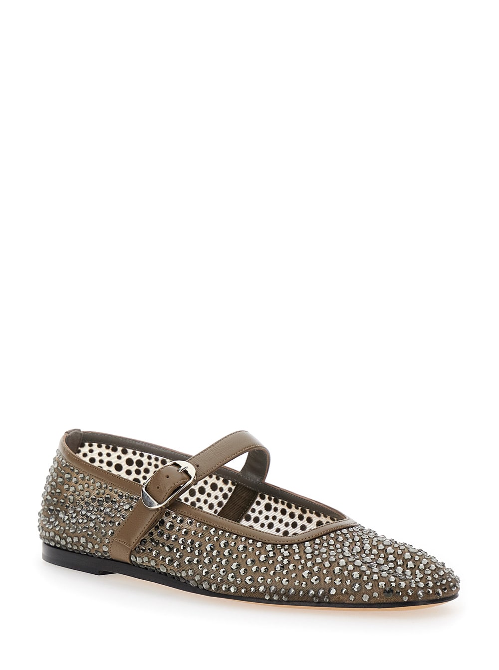 Le Monde Beryl Embellished Mary Jane Ballet Flats In Gray