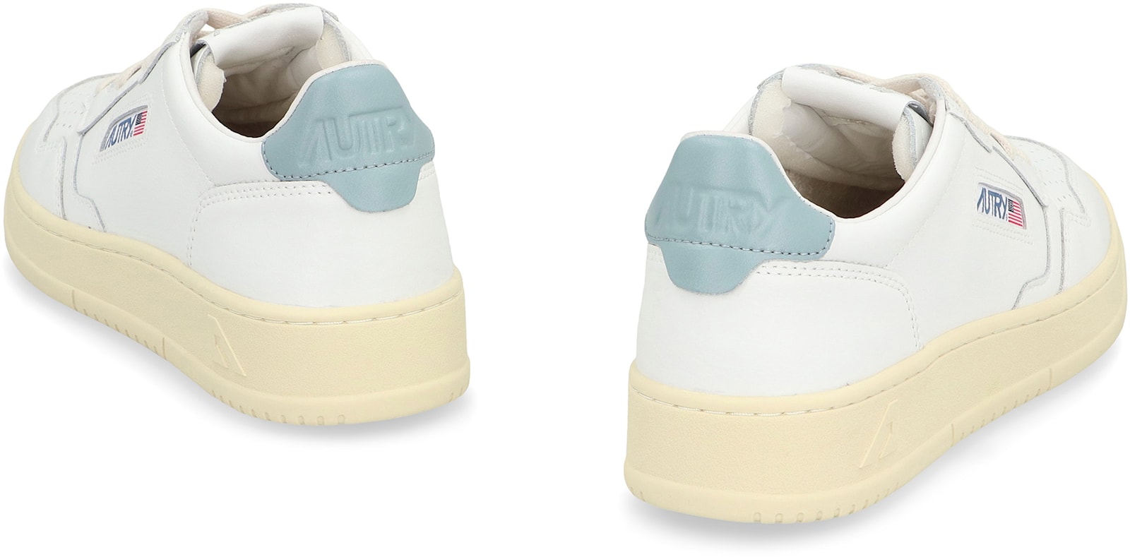 Autry 'medalist Low' White Sneakers With Logo Detail And Heel Tab