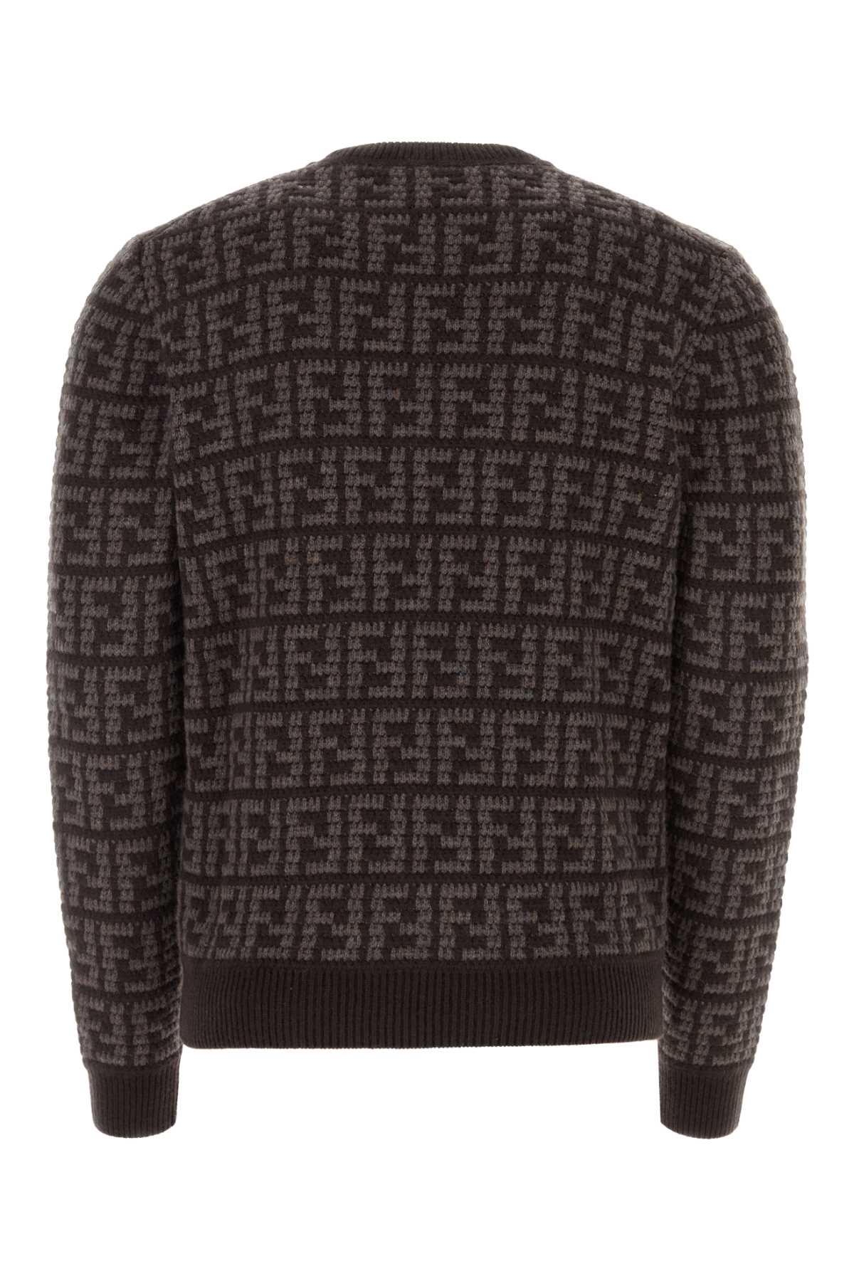 Shop Fendi Embroidered Cashmere Sweater In Cordovanpecan