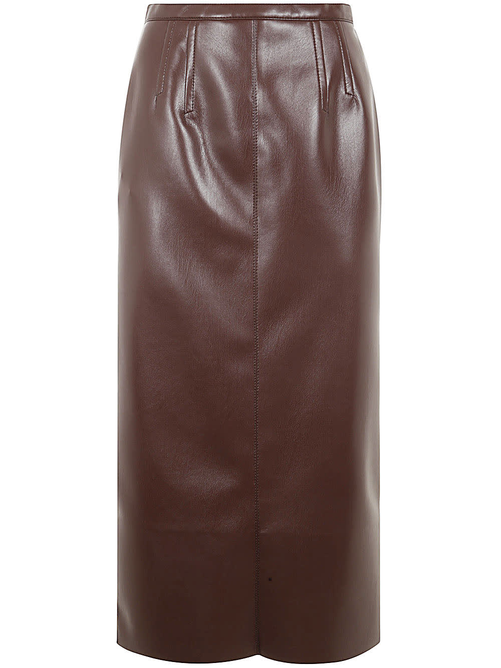 Shop Philosophy Di Lorenzo Serafini Long Leather Effect Skirt In Brown