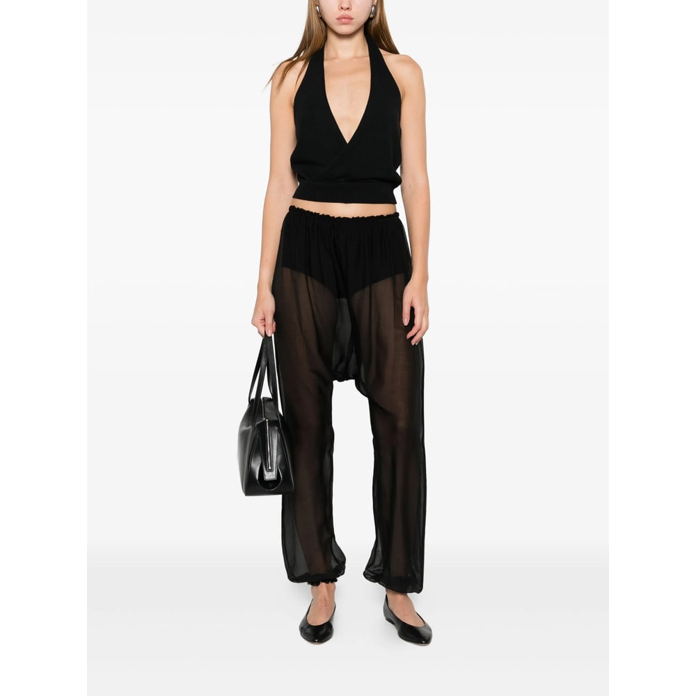 Paloma Wool Silk Palazzo Trousers In Black