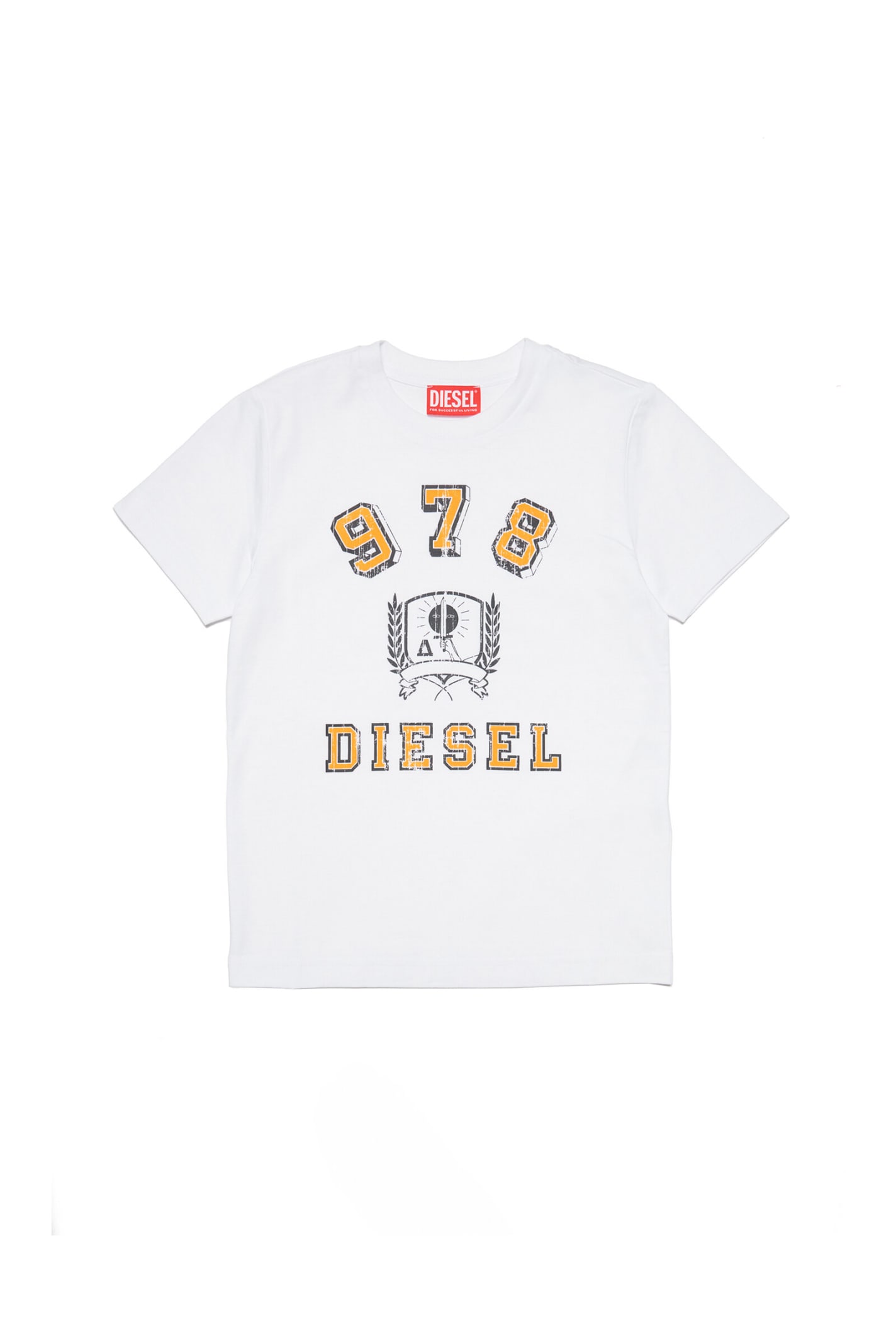 Kids' Tdiegore11 T-shirt White Jersey T-shirt With Crest And Logo