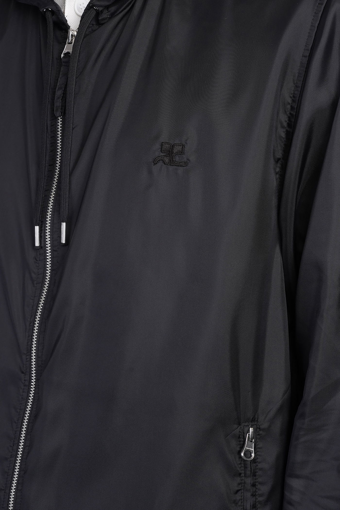 Courrèges Ac Nylon Windbreaker Jacket In Black