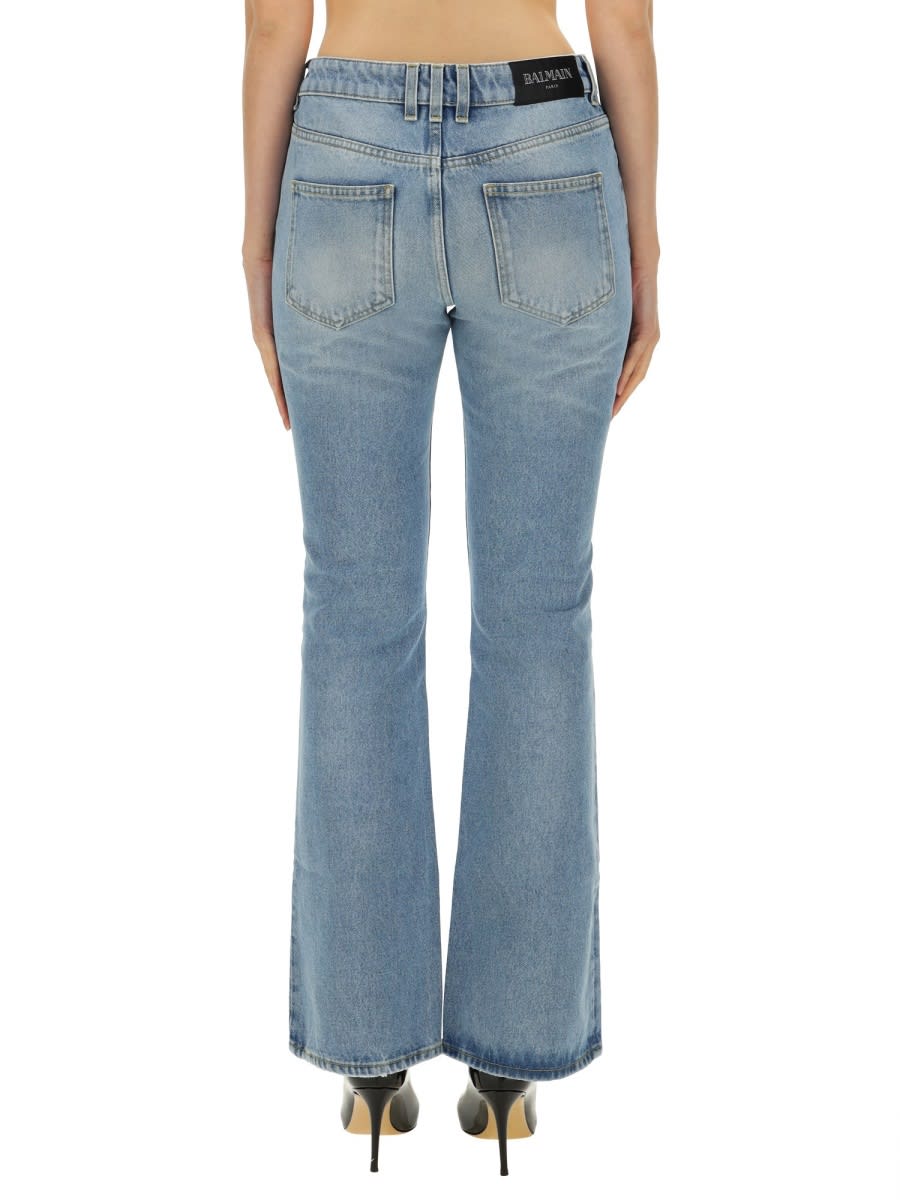 Shop Balmain Flare Fit Jeans In Blue