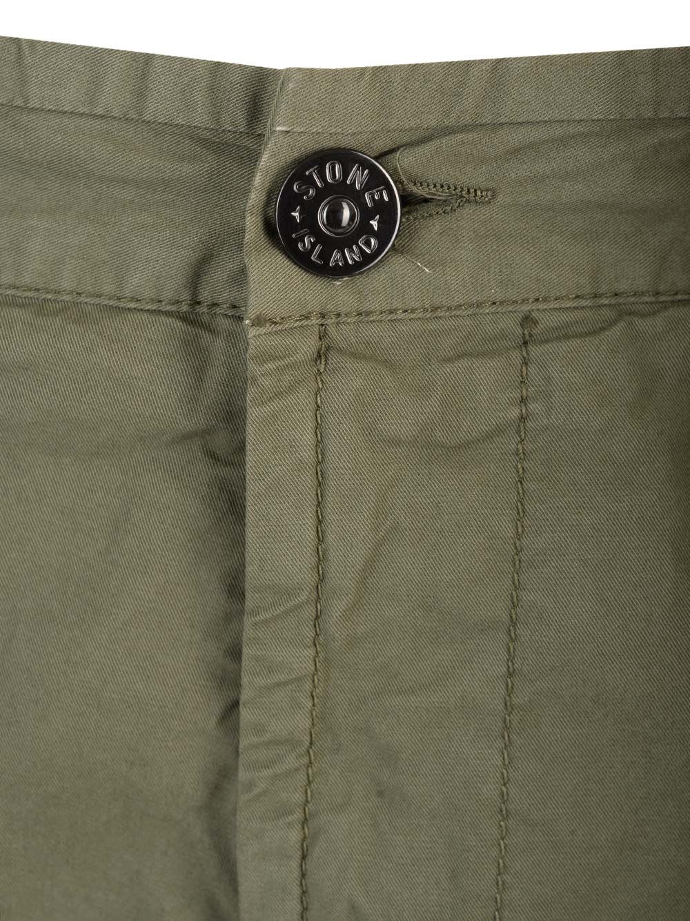 Shop Stone Island Supima Cotton Cargo Trousers In Green