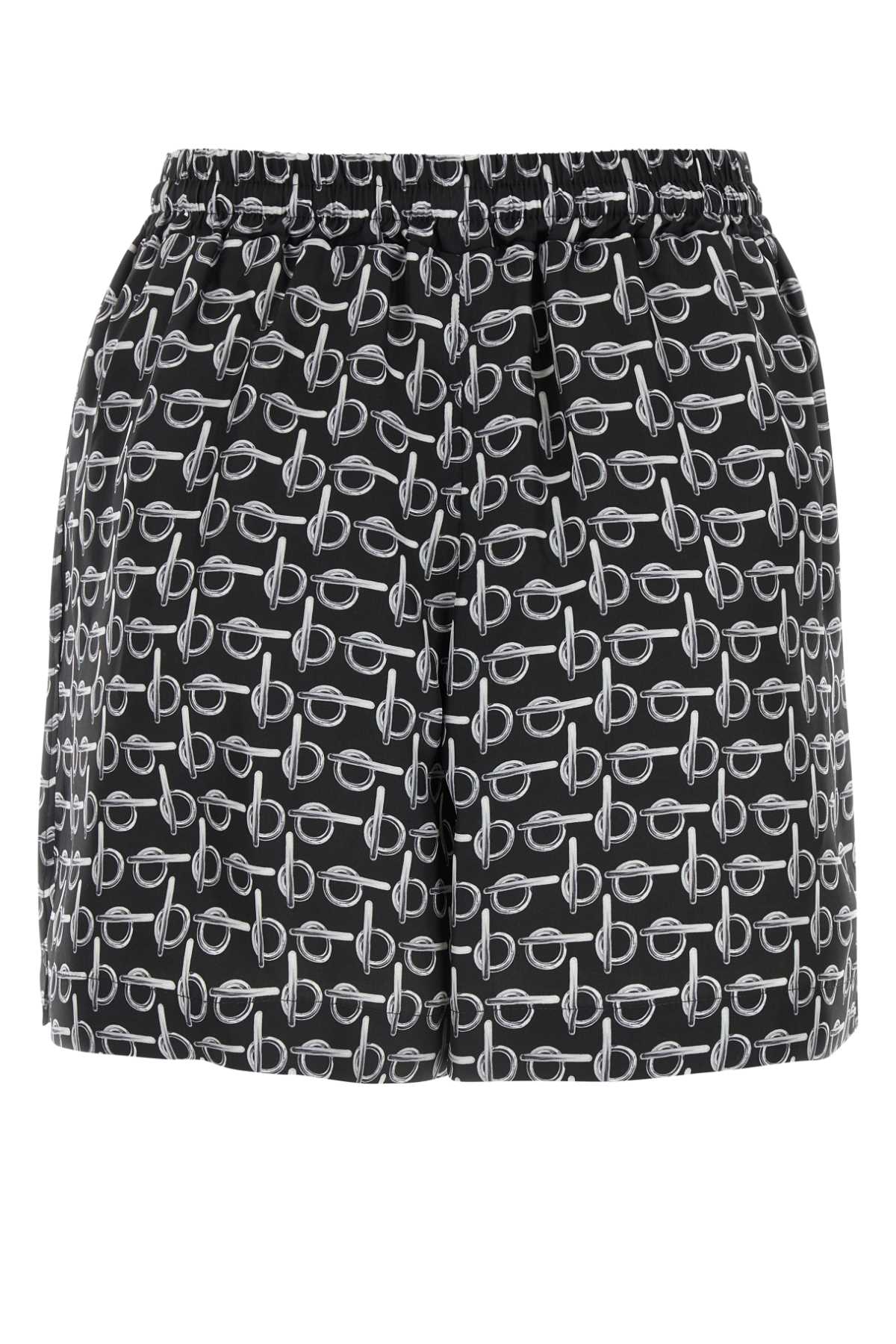 Shop Burberry Printed Silk Shorts In Silver