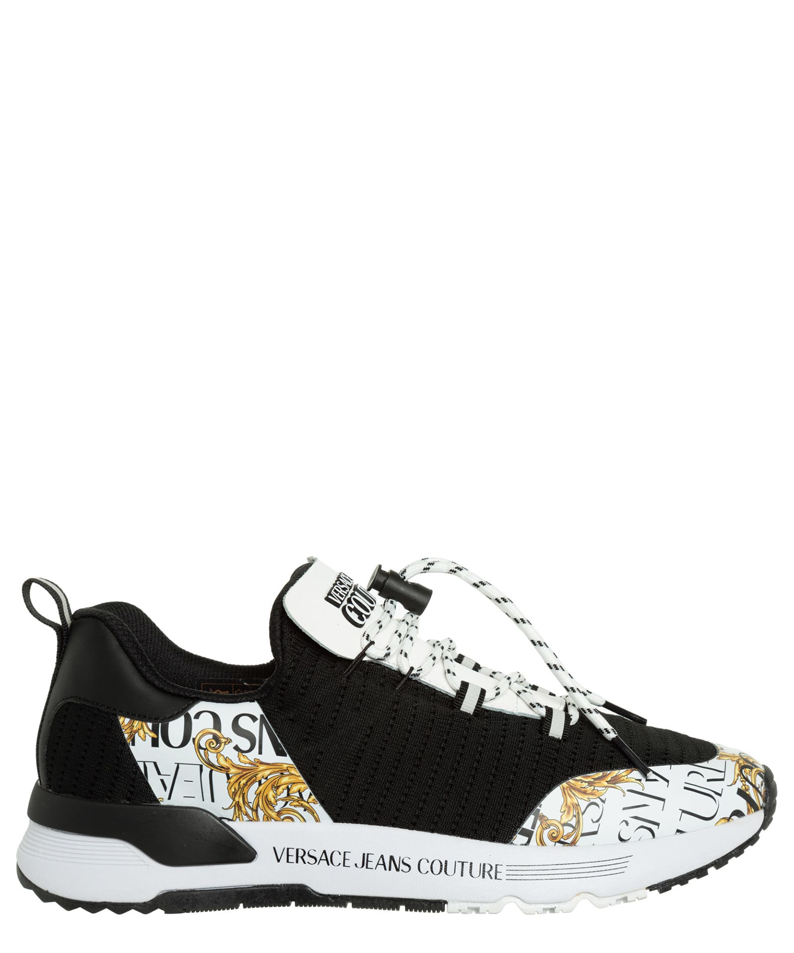 VERSACE JEANS COUTURE DYNAMIC LOGO COUTURE LEATHER SNEAKERS