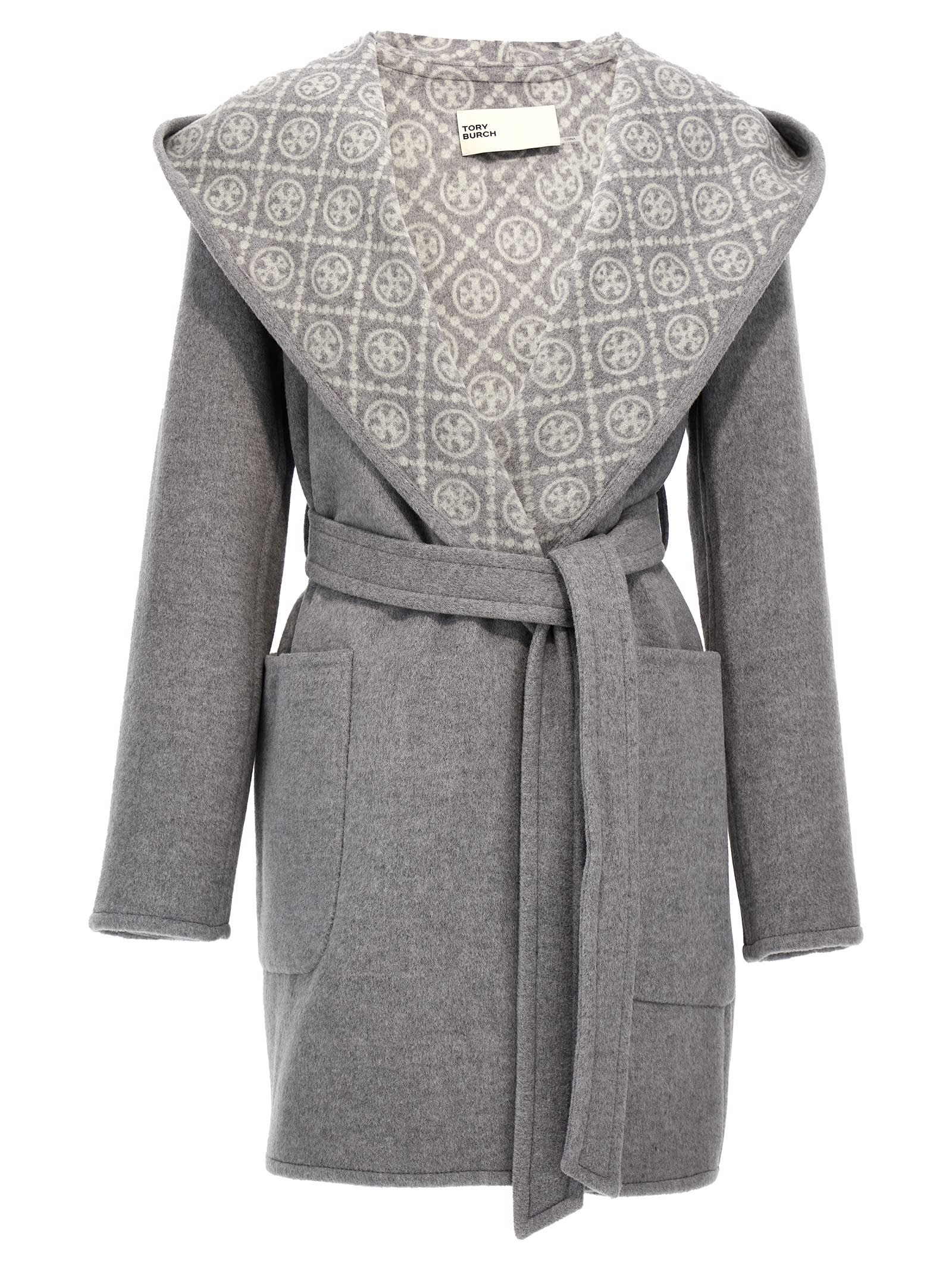 TORY BURCH WOOL HOODED COAT 