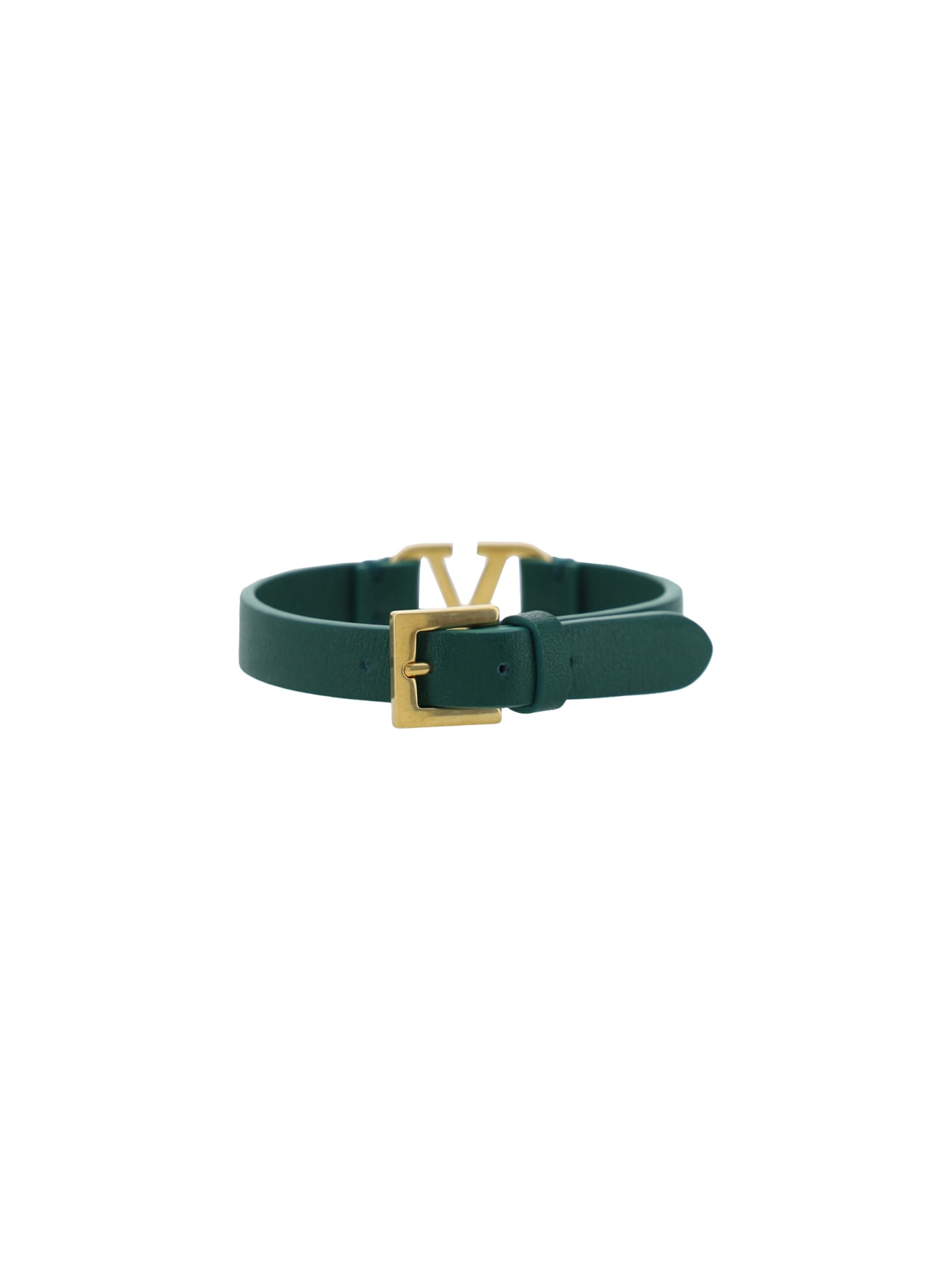 Shop Valentino Garavani Vlogo Bracelet In Amazon Green