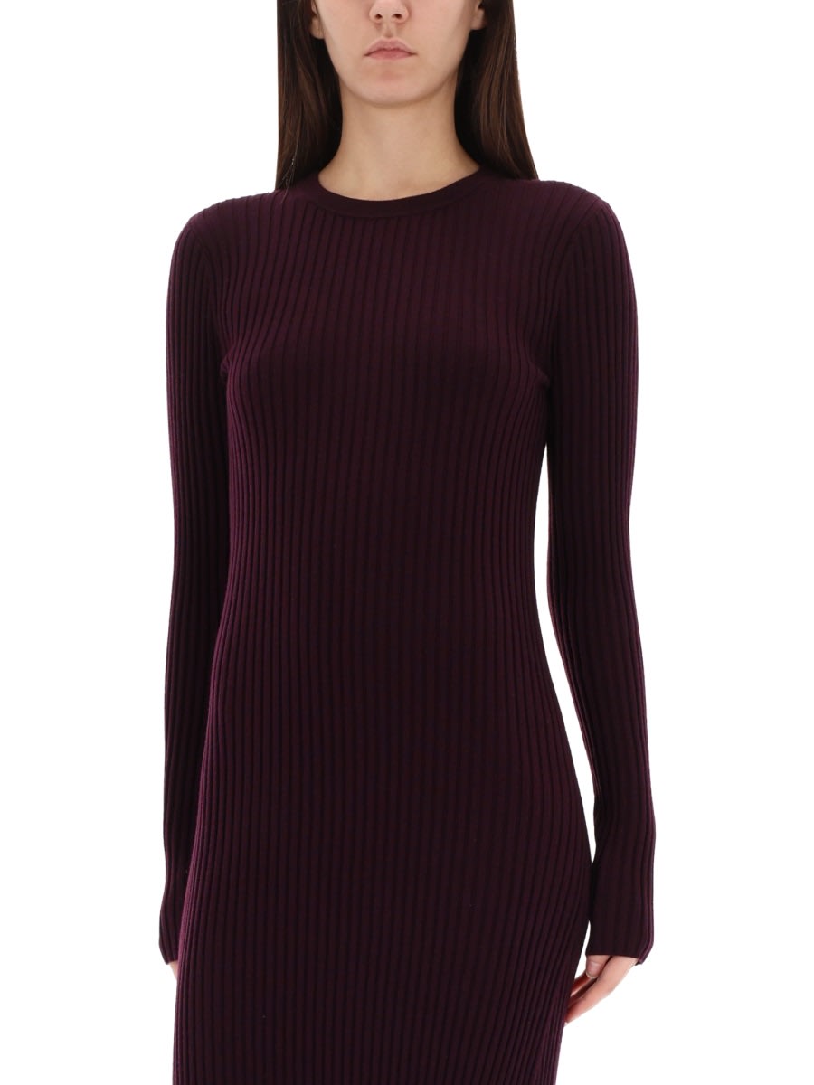 Helmut Lang Dress With Back Slit In Purple