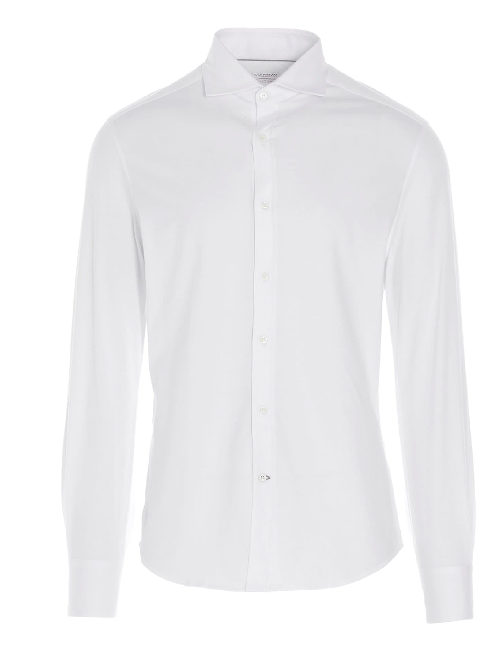 Shop Brunello Cucinelli Basic Cotton Shirt In White