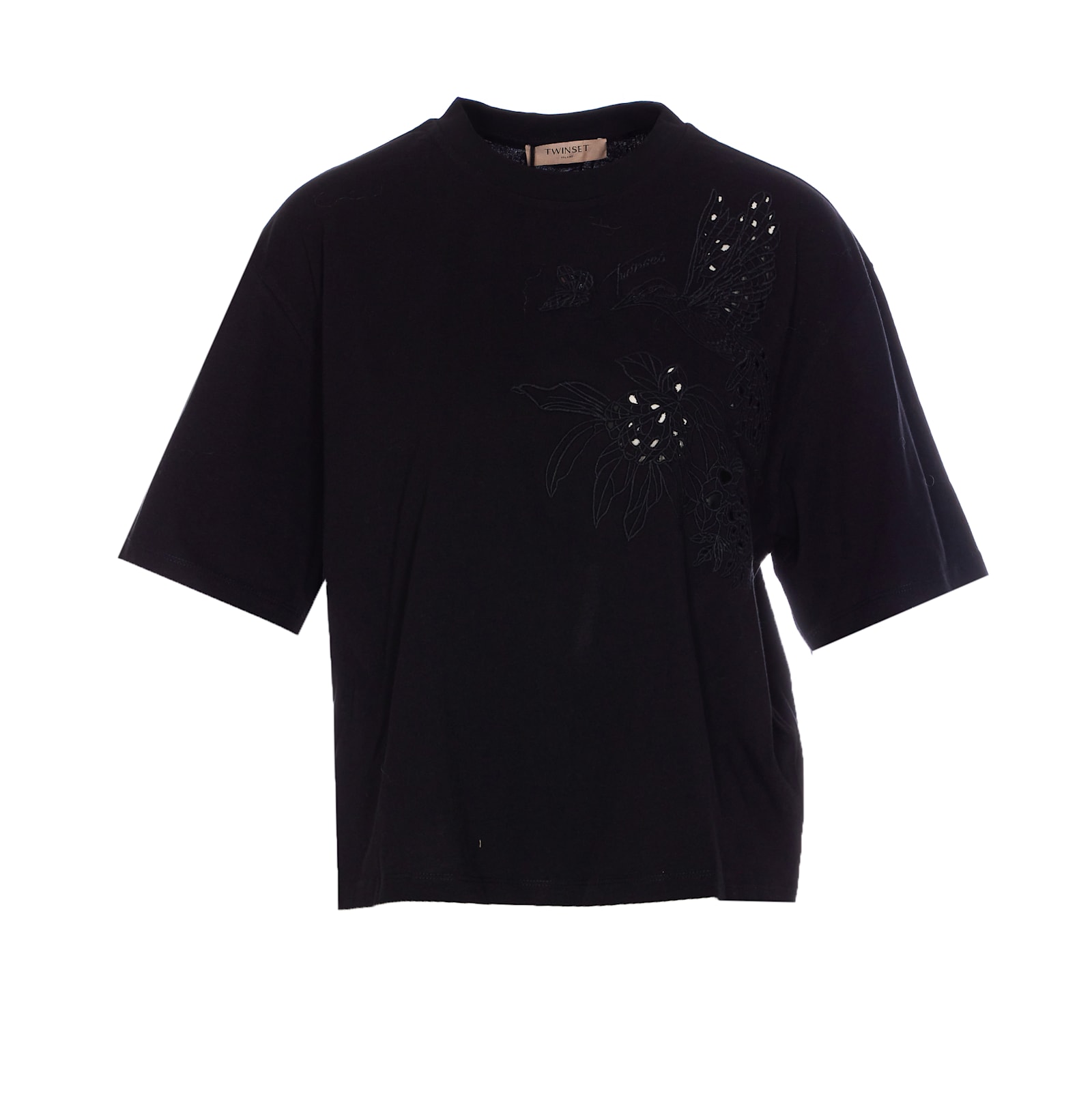 Twinset Embroidered T-shirt In Black
