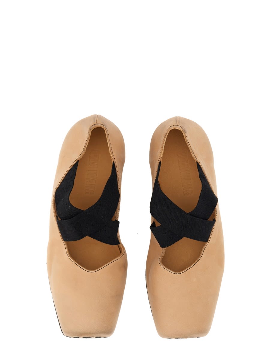 Uma Wang Suede Ballet Flats In Pink