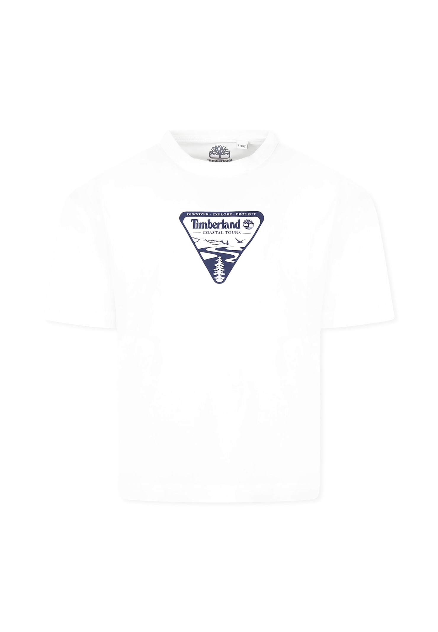 Timberland White T-shirt For Boy With Logo In White