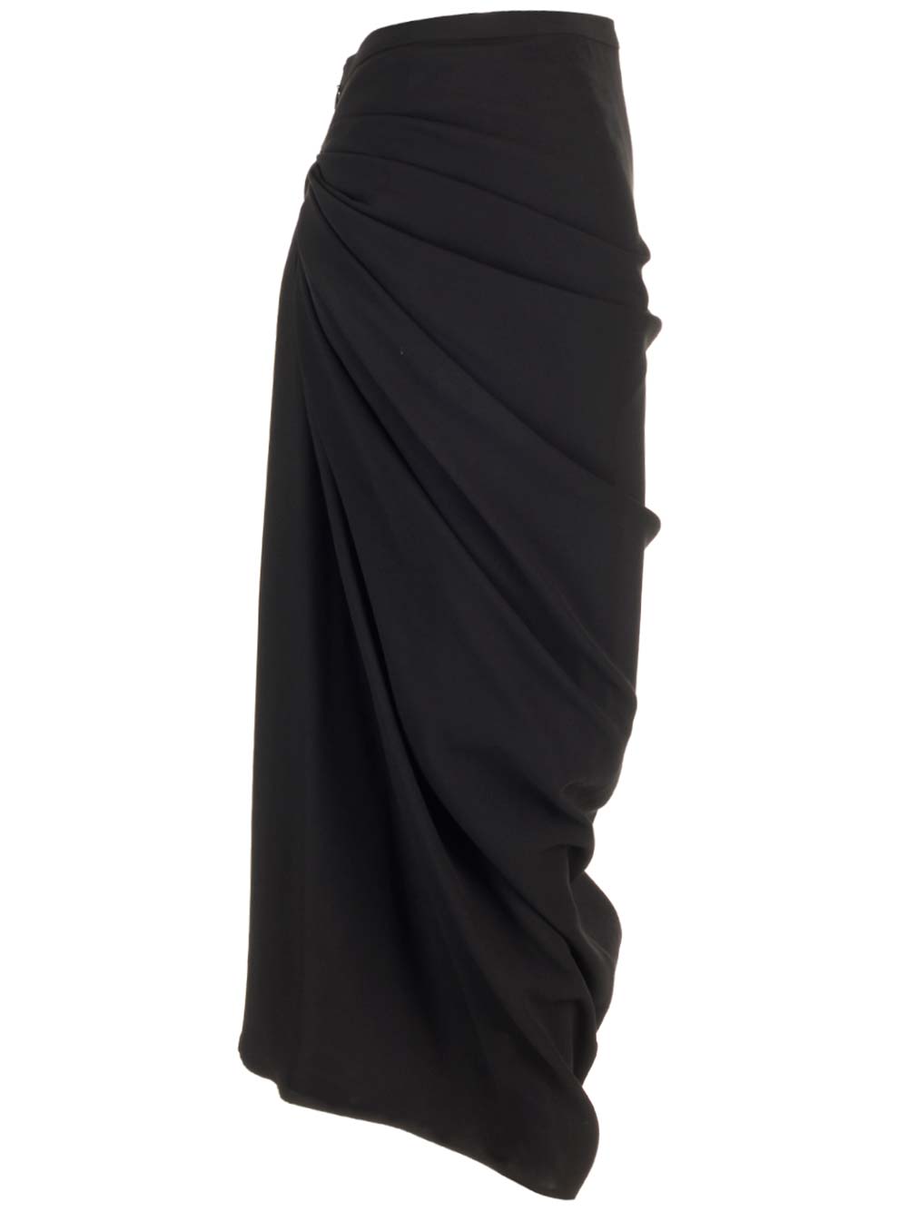 Shop Dries Van Noten Wool Jersey Midi Skirt In Black